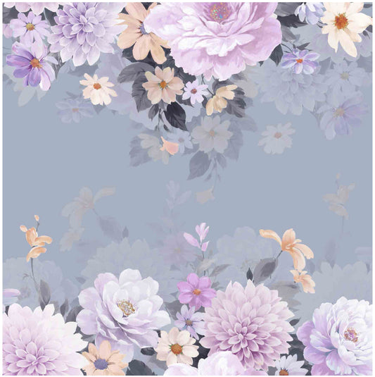 White and Purple Flowers - Large Decoupage Paper for Furniture - Floral Craft Paper - Wrapping Paper - Tissue Paper - Printed Packing Paper