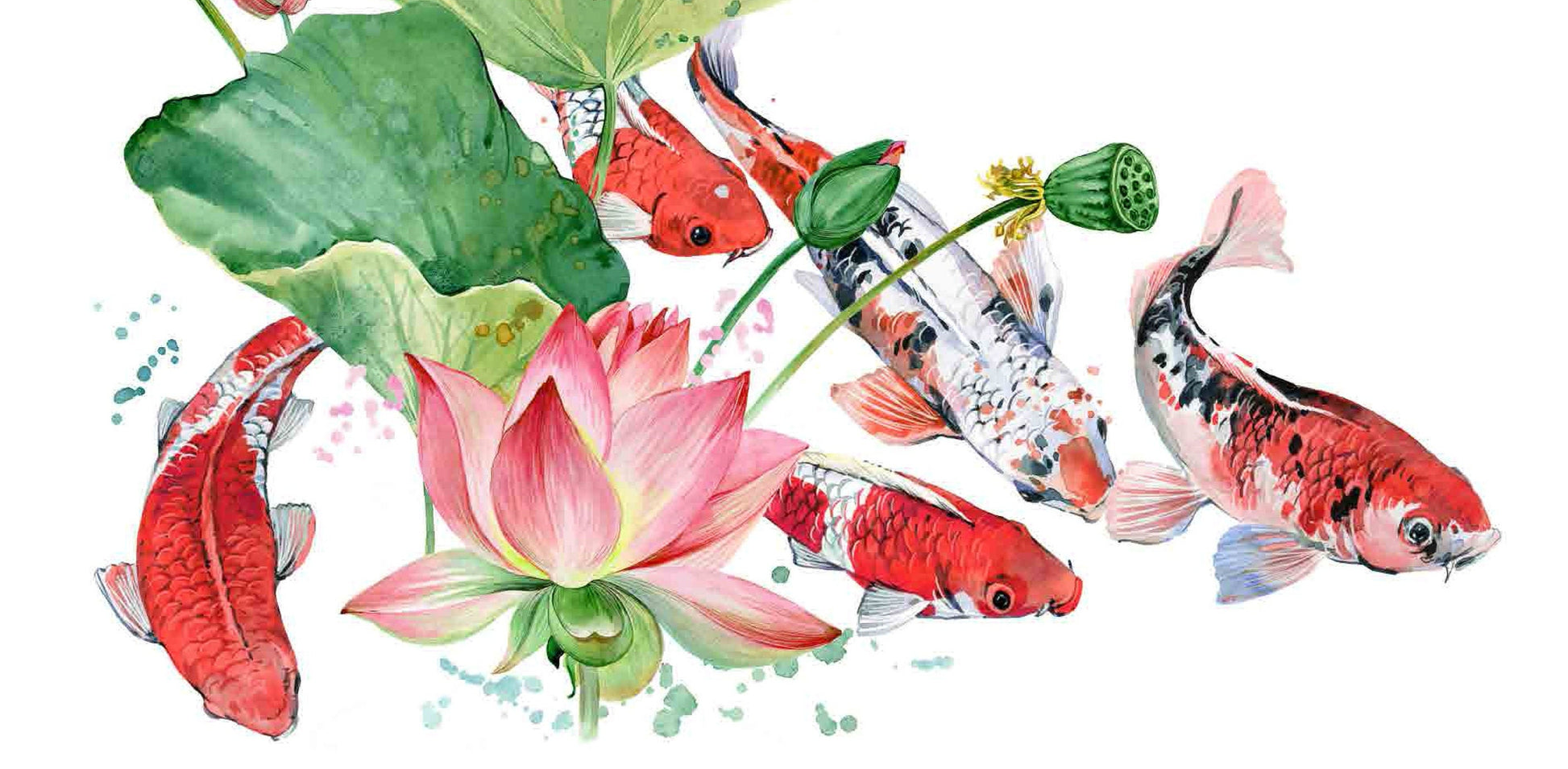 Exotic Fish - Decoupage Paper for Furniture - Floral Craft Paper - Tissue Paper - Rice Paper Decoupage - Decoupage Paper Vintage - Orange