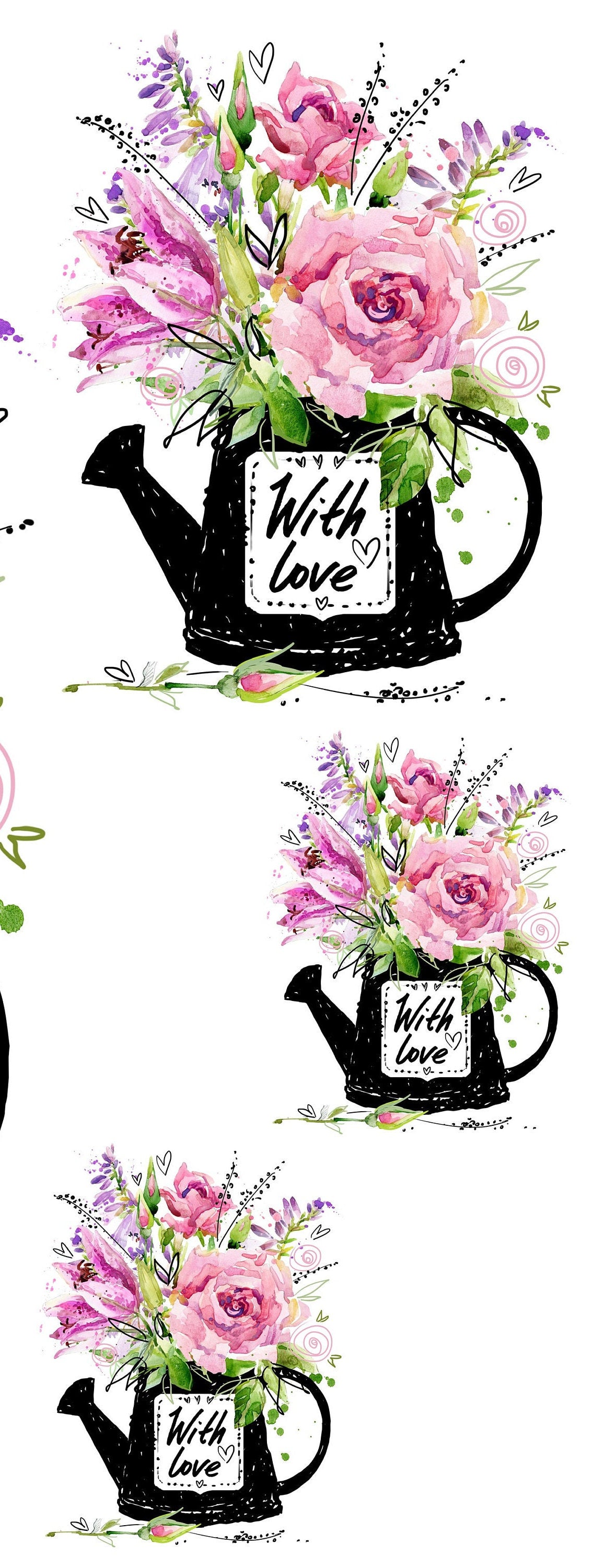 Roses in Pots - Decoupage Paper for Furniture - Floral Craft Paper - Tissue Paper - Rice Paper Decoupage - Decoupage Paper Minimal