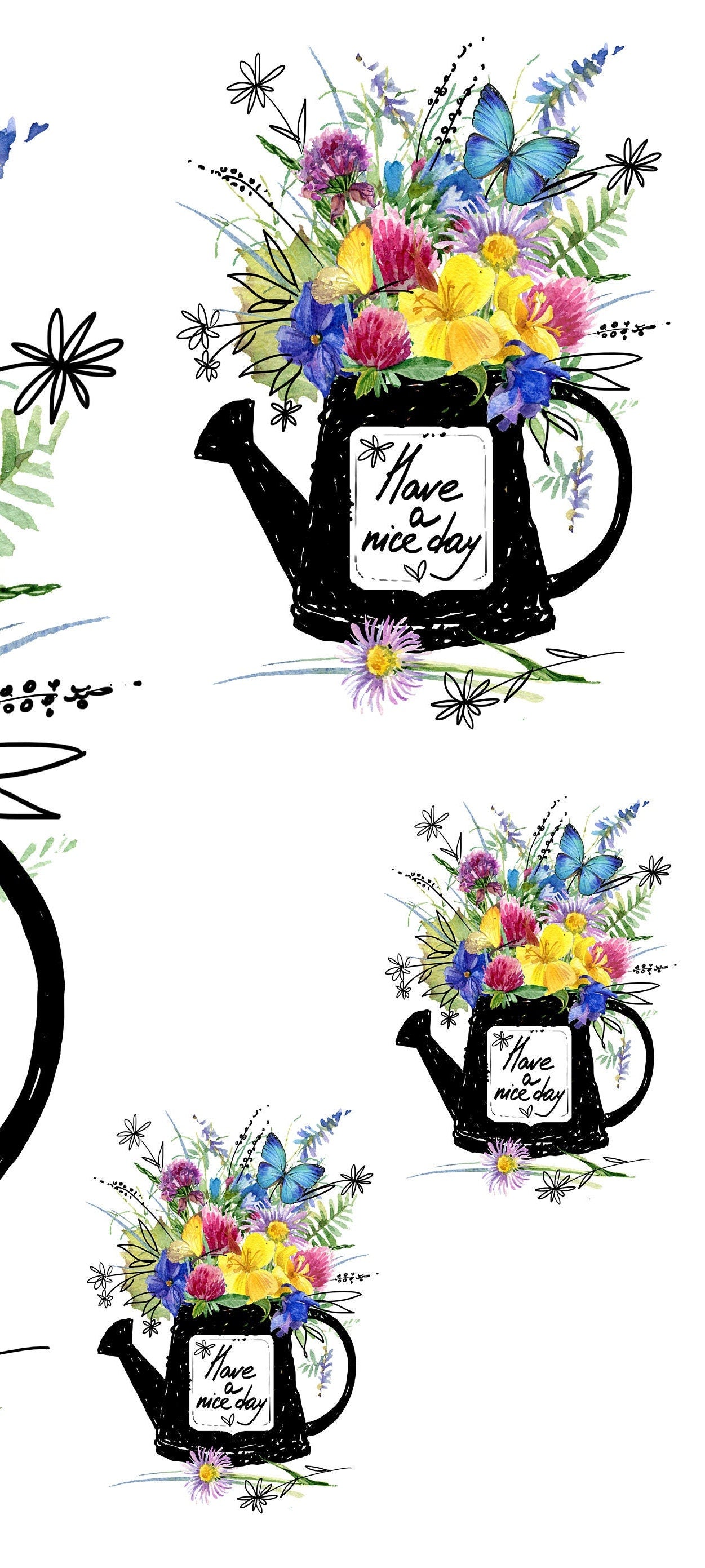 Colorful Flowers in Pots - Decoupage Paper for Furniture - Floral Craft Paper - Tissue Paper - Rice Paper Decoupage - Nice Day
