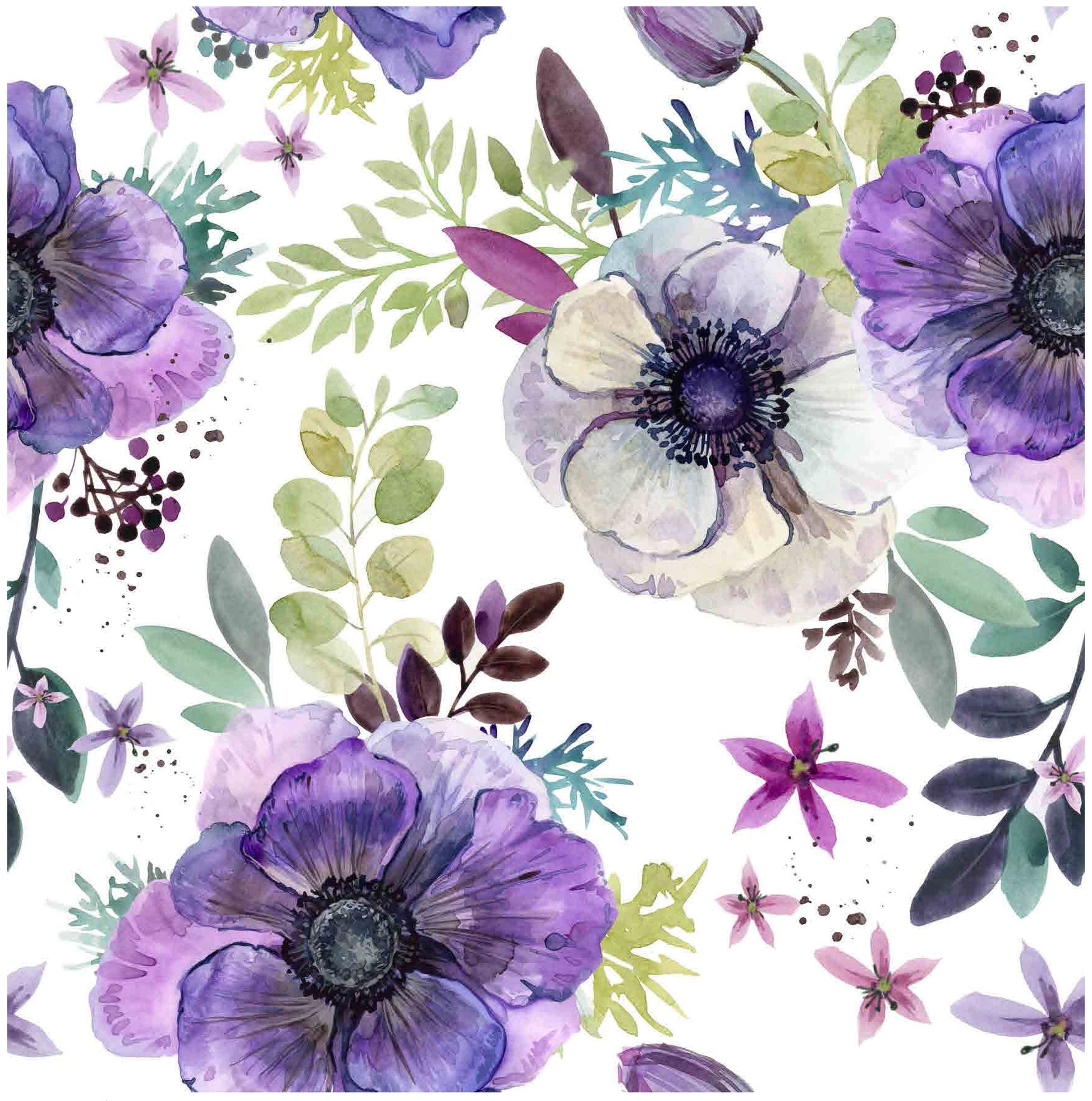 Flowers Watercolor - Decoupage Paper for Furniture - Floral Craft Paper - Tissue Paper - Rice Paper Decoupage - Windflower