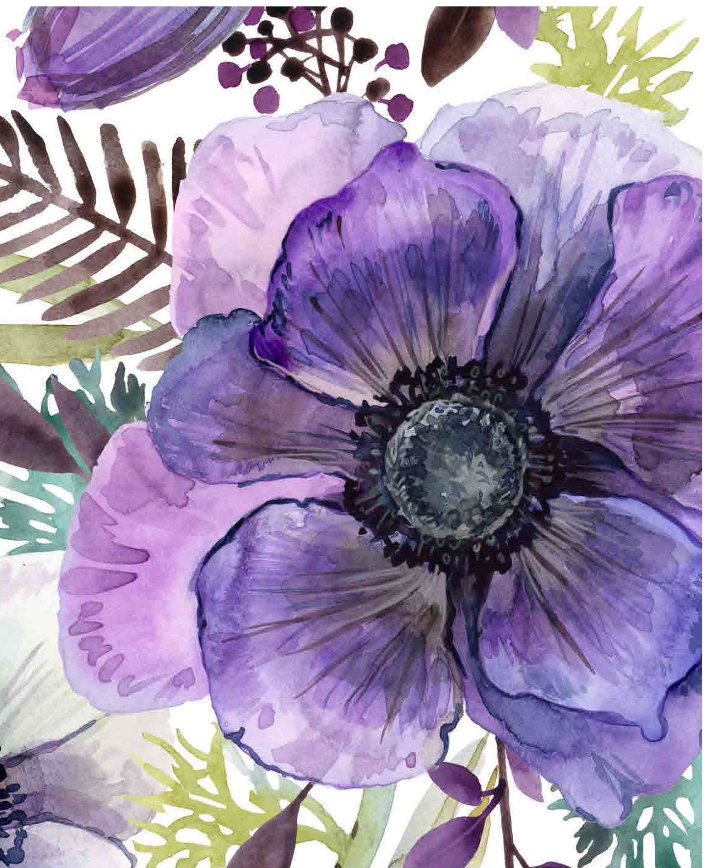 Flowers Watercolor - Decoupage Paper for Furniture - Floral Craft Paper - Tissue Paper - Rice Paper Decoupage - Windflower