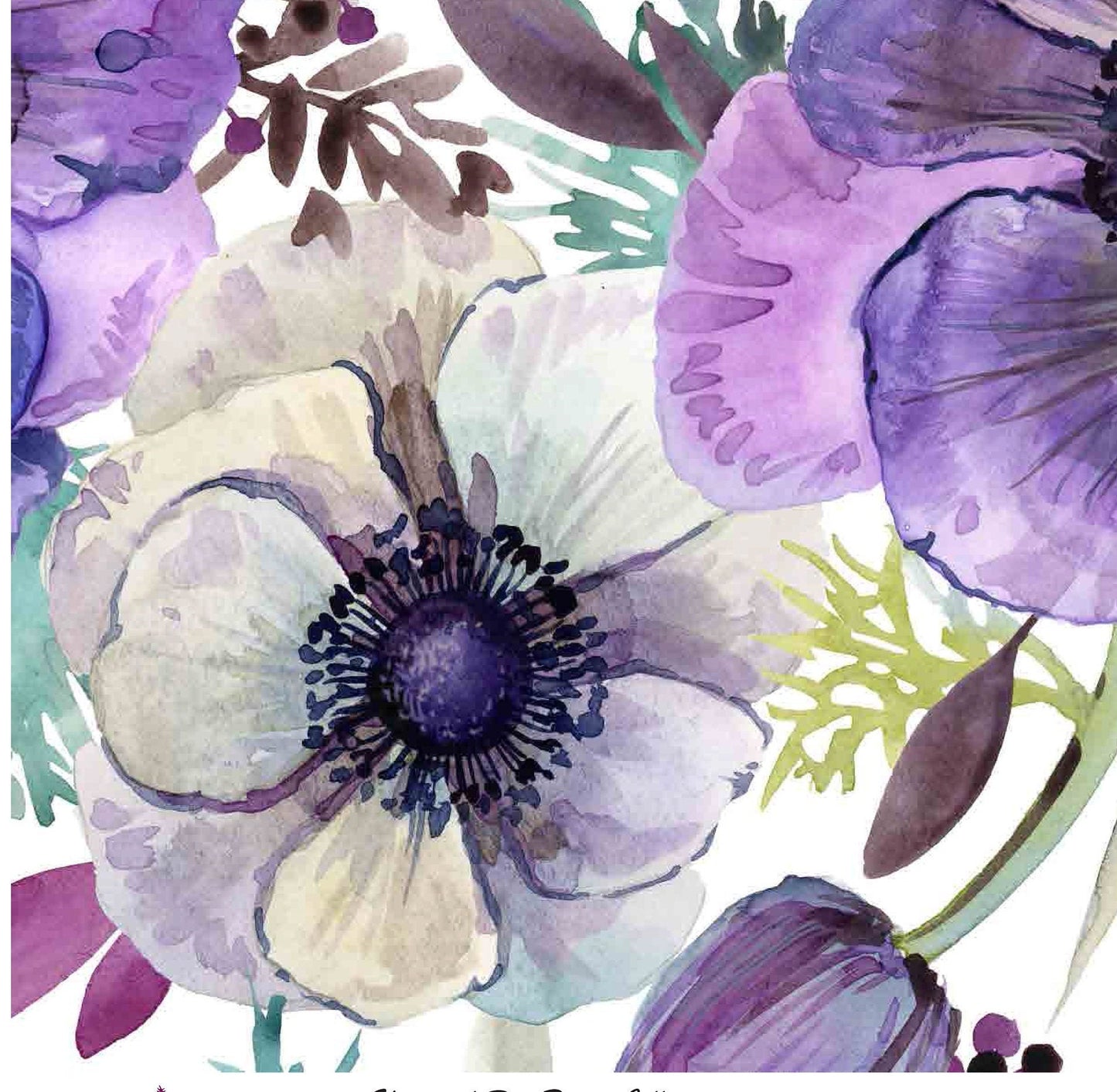 Flowers Watercolor - Decoupage Paper for Furniture - Floral Craft Paper - Tissue Paper - Rice Paper Decoupage - Windflower