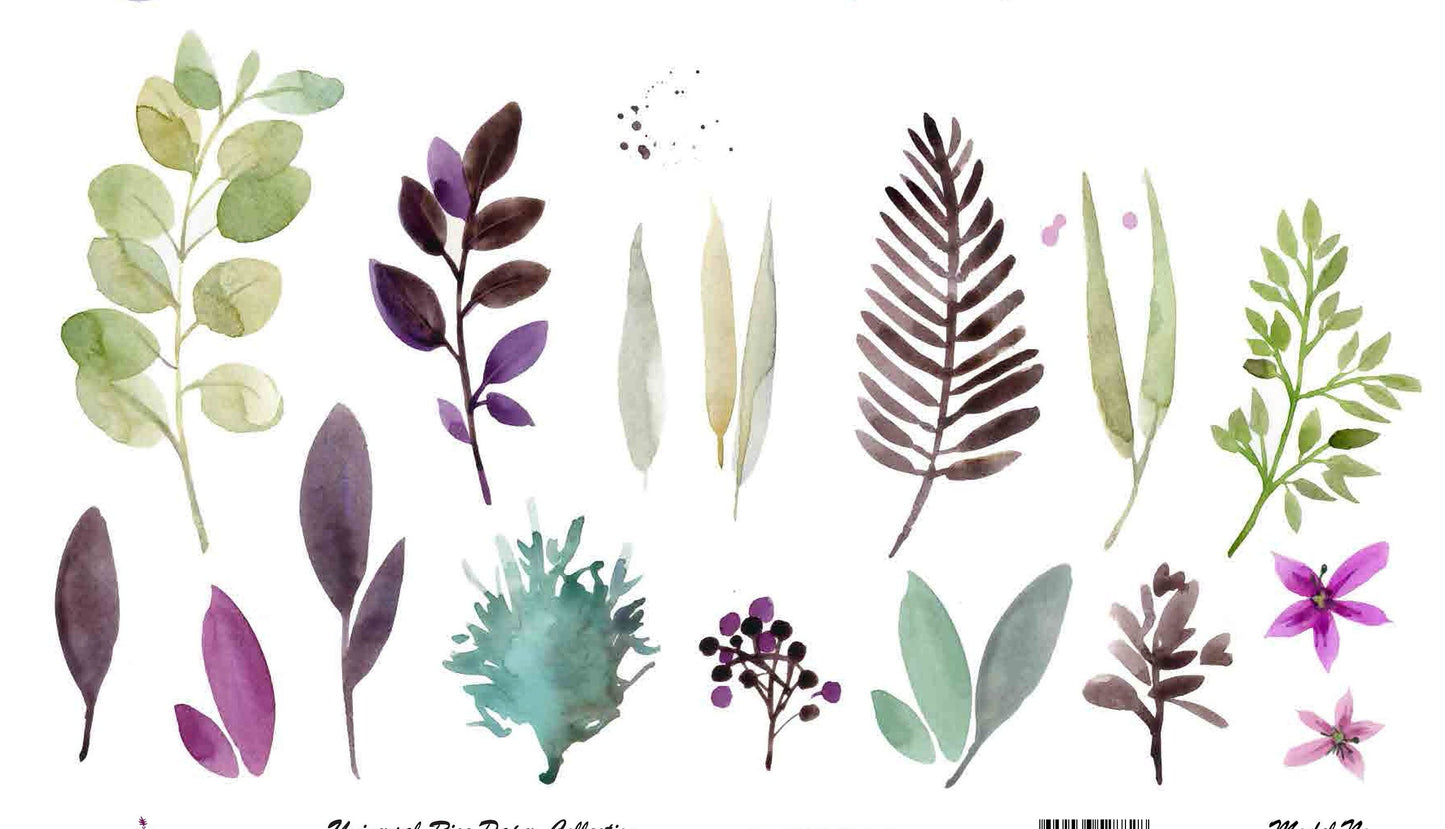 Plants Watercolor - Spring Themed - Decoupage Paper for Furniture - Floral Craft Paper - Tissue Paper - Rice Paper Decoupage - Tulip Flower