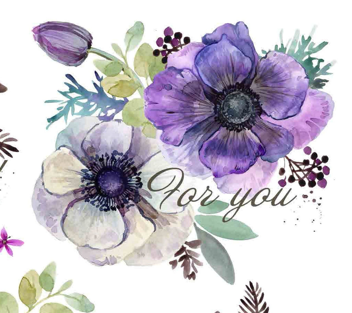 Thank You - Best Regards - Watercolor Flowers - Decoupage Paper for Furniture - Floral Craft Paper - Tissue Paper - Rice Paper Decoupage