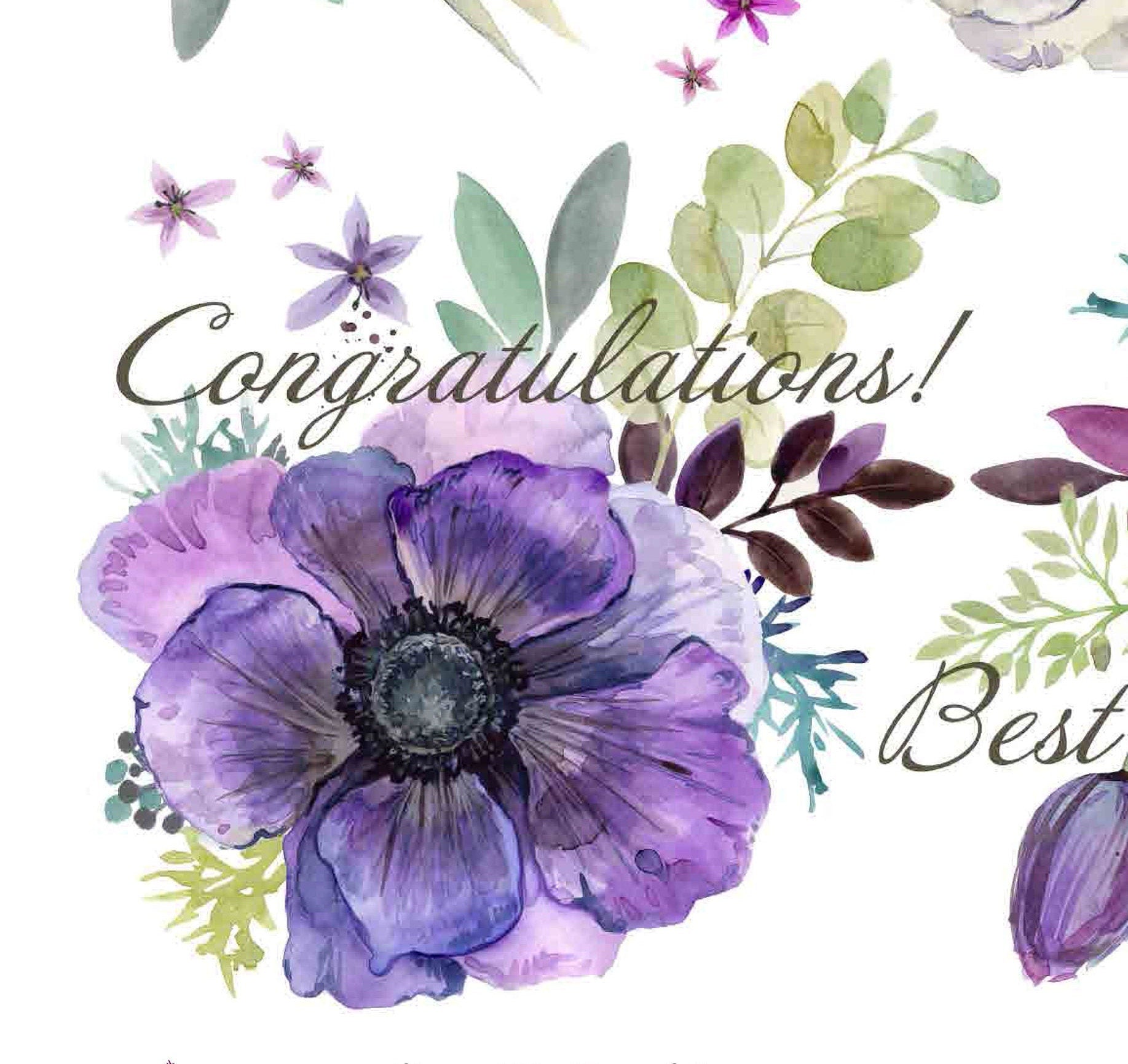 Thank You - Best Regards - Watercolor Flowers - Decoupage Paper for Furniture - Floral Craft Paper - Tissue Paper - Rice Paper Decoupage
