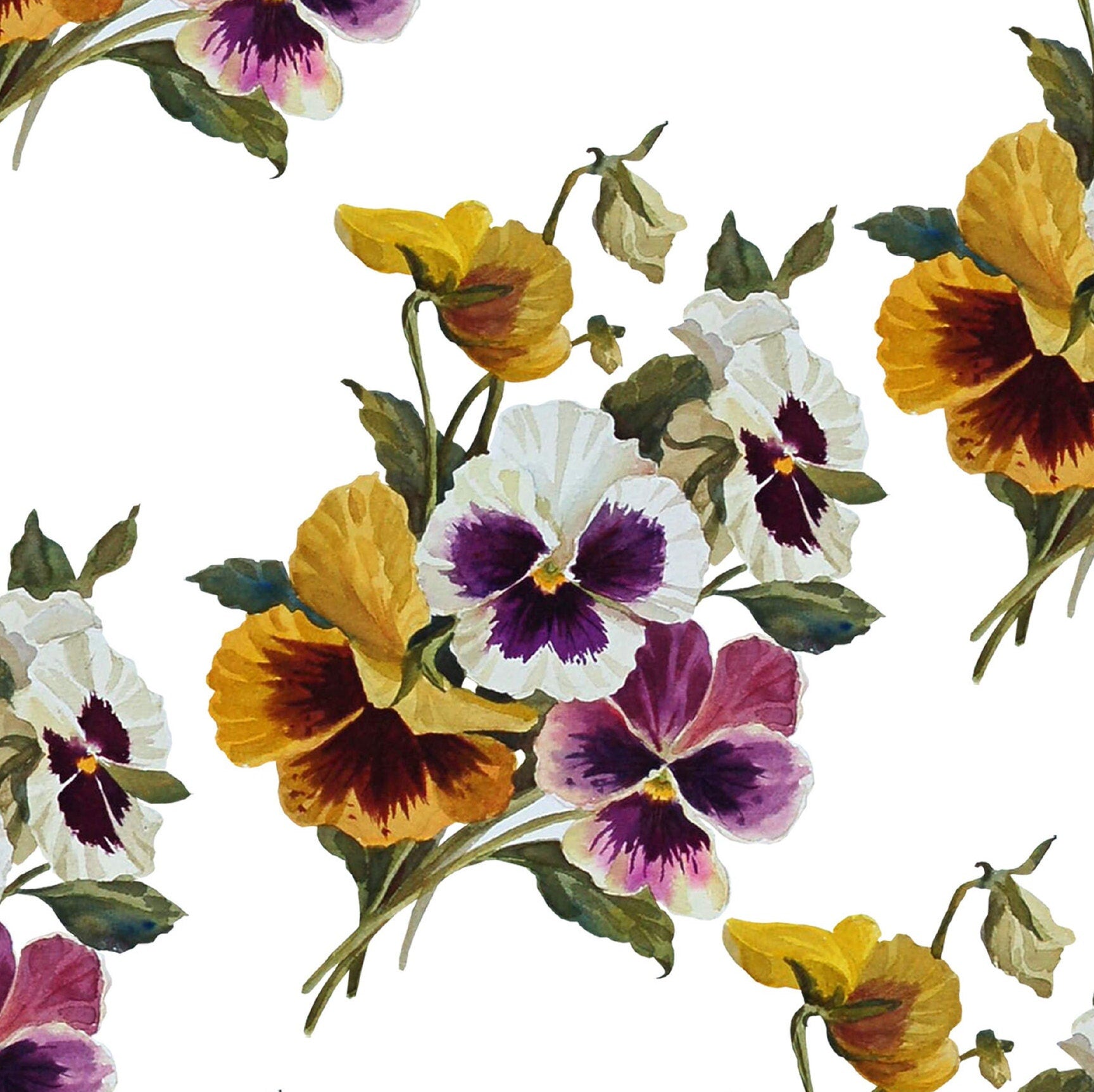 Colorful Violets - Floral Decoupage Paper for Furniture - Floral Craft Paper - Tissue Paper - Rice Paper Decoupage