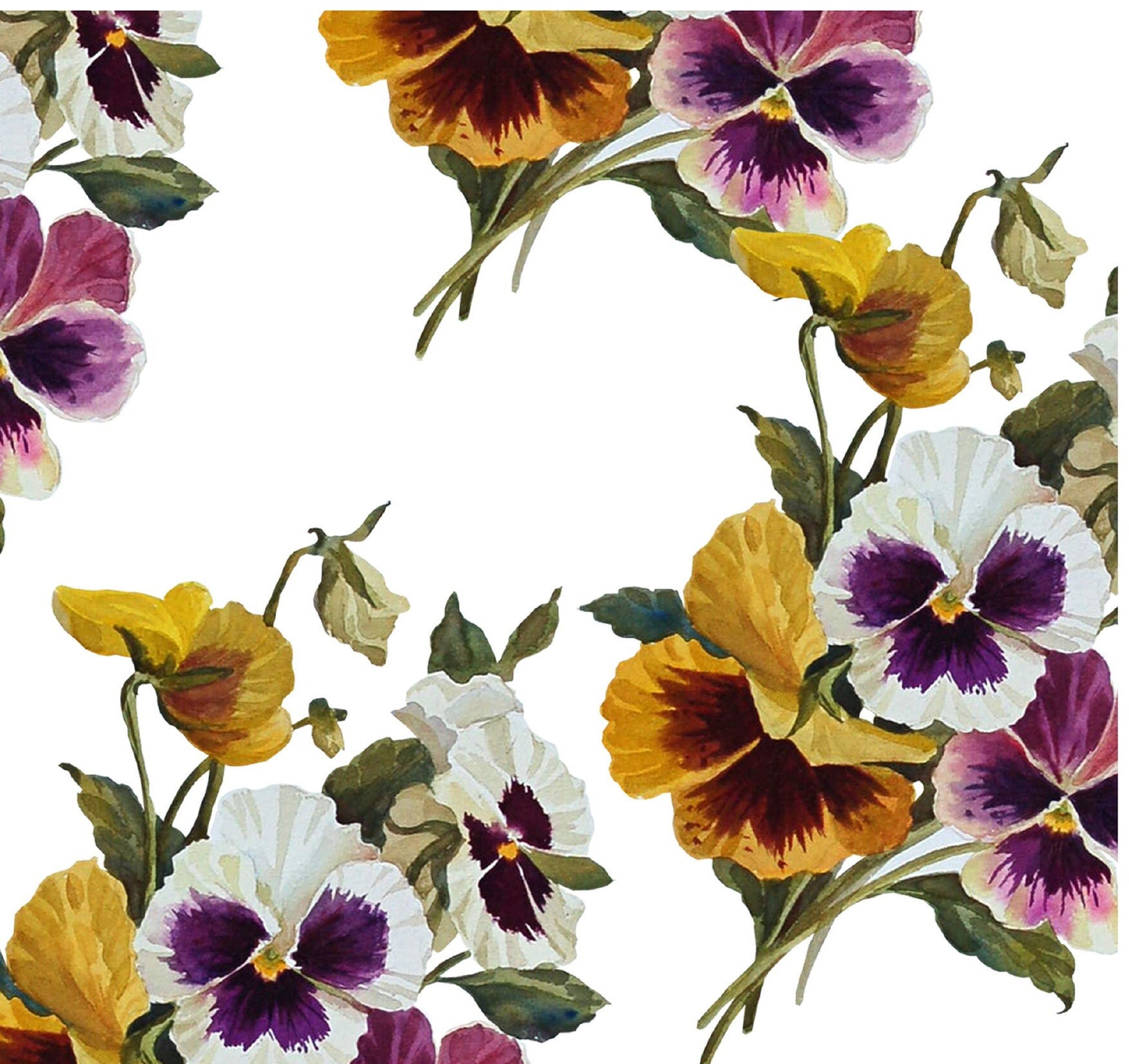 Colorful Violets - Floral Decoupage Paper for Furniture - Floral Craft Paper - Tissue Paper - Rice Paper Decoupage
