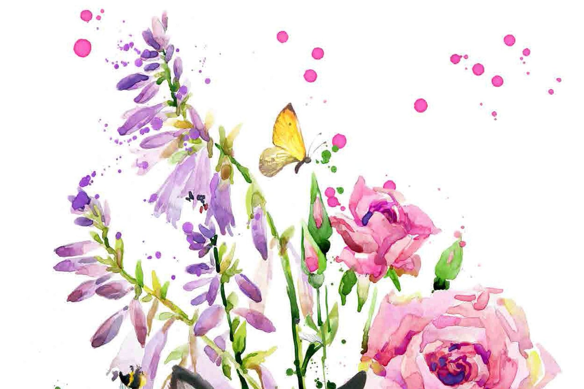 Bunny - Floral Decoupage Paper for Furniture - Floral Craft Paper - Tissue Paper - Rice Paper Decoupage