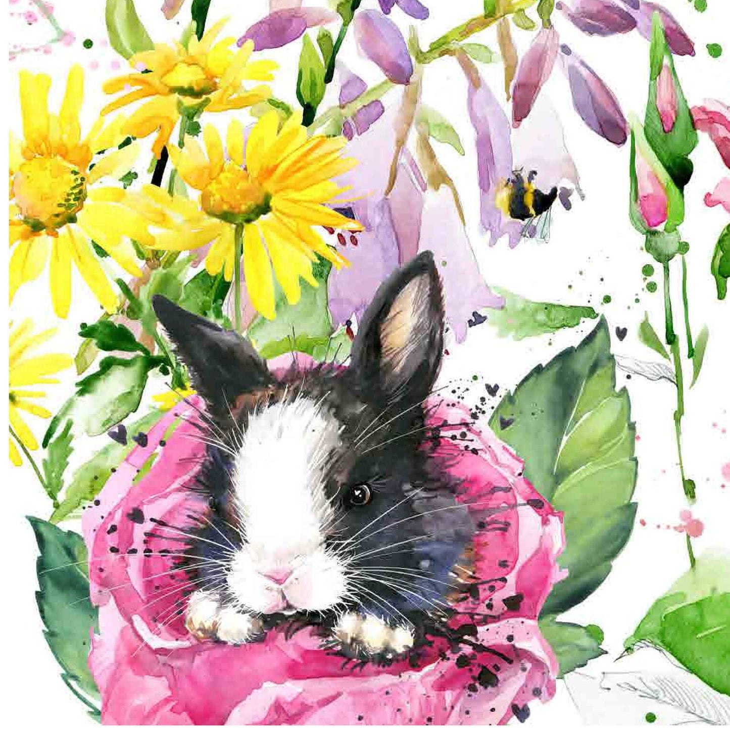 Bunny - Floral Decoupage Paper for Furniture - Floral Craft Paper - Tissue Paper - Rice Paper Decoupage - Rabbit
