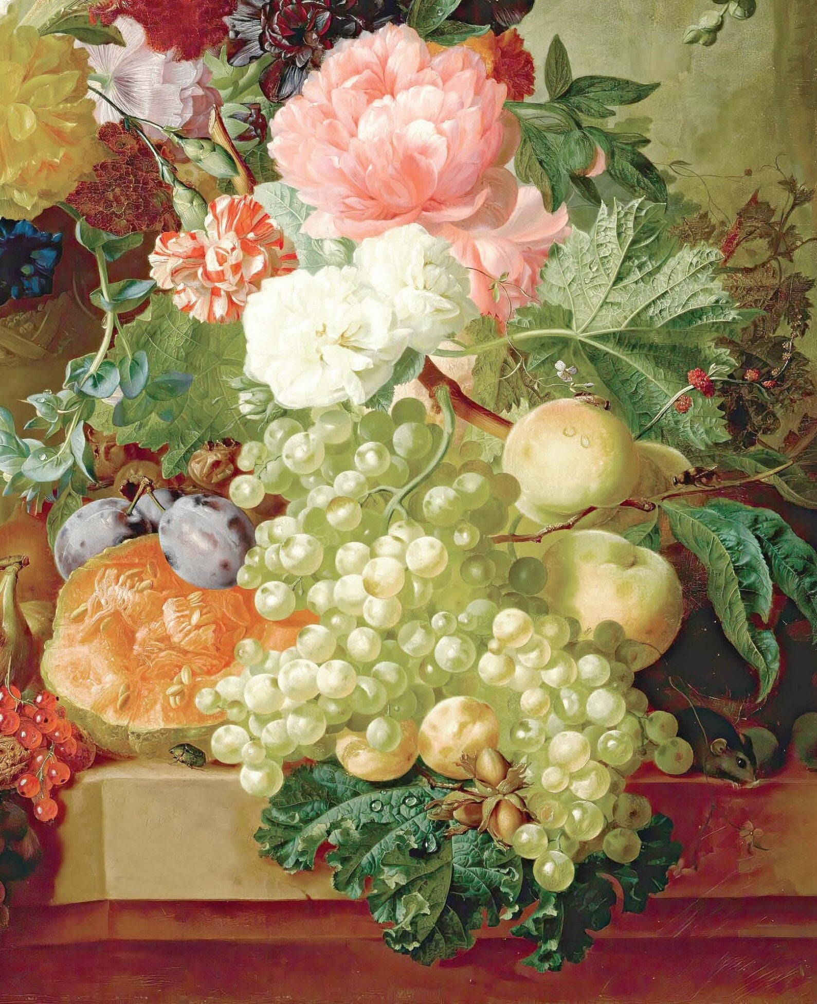 Floral & Fruits Decoupage Paper for Furniture - Rice Paper for Decoupage - Large Decoupage