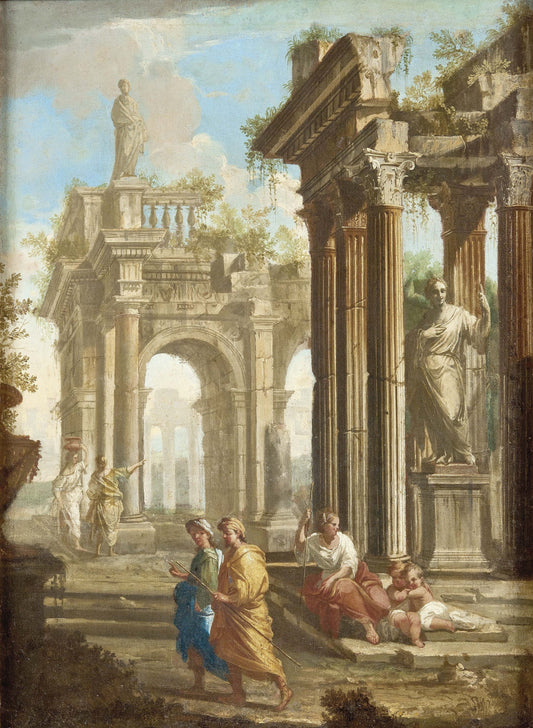 Ancient Structures - Paper for Decoupage - Large Size Vintage - Decoupage Art