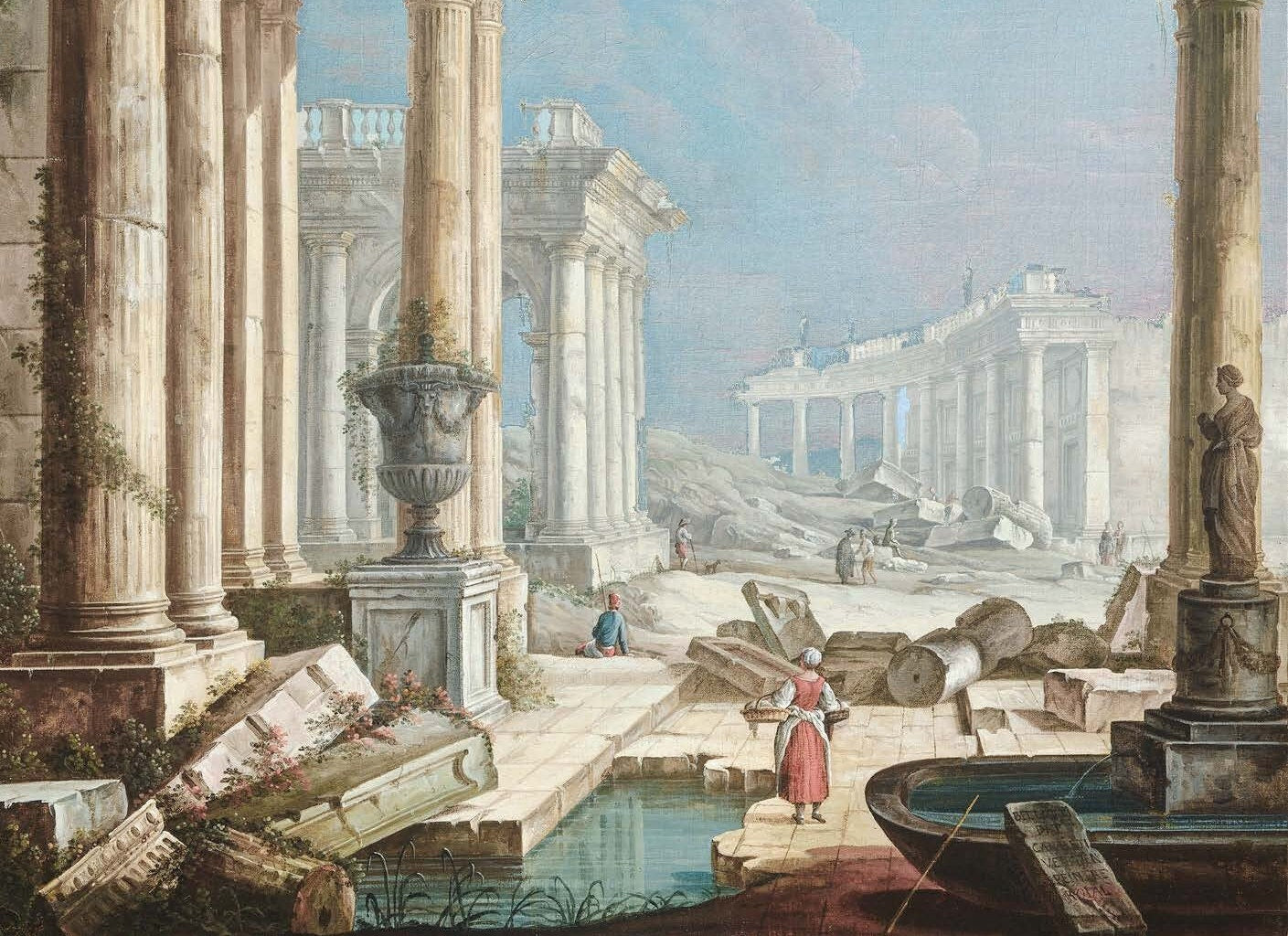 Ancient Rome Structures - Paper for Decoupage - Large Size Vintage - Decoupage Art