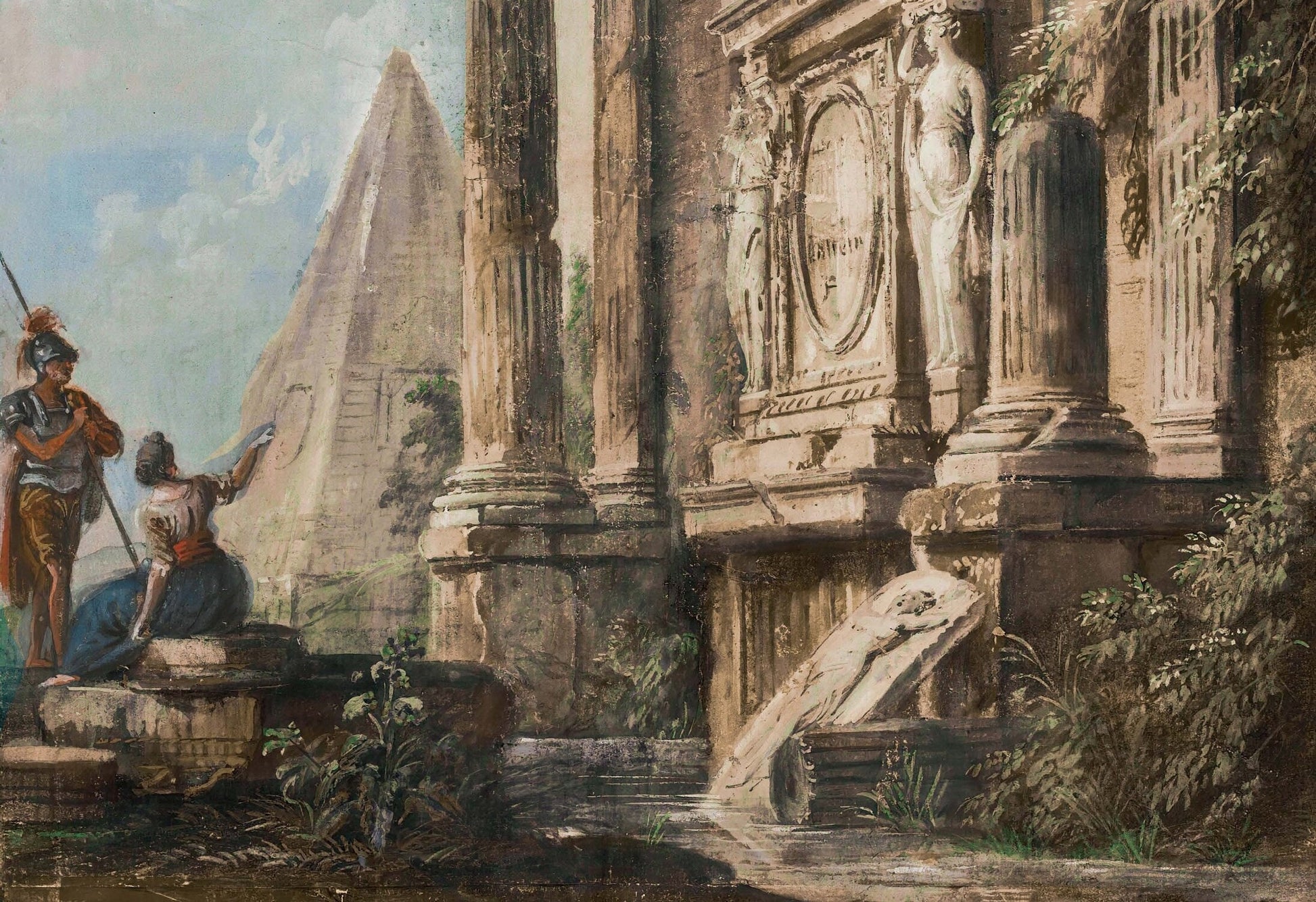 Soldier- Ancient Rome Structures - Paper for Decoupage - Large Size Vintage - Decoupage Art