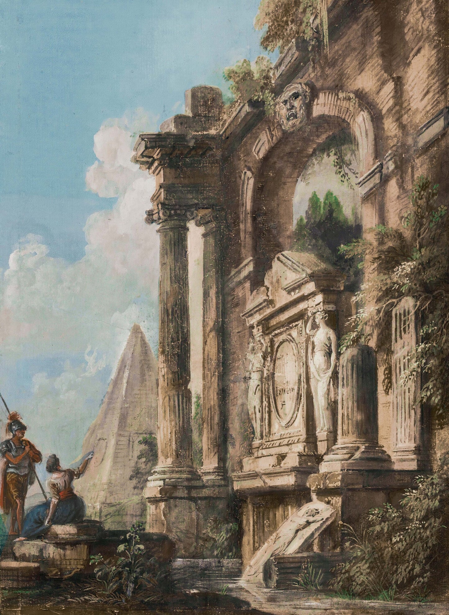 Soldier- Ancient Rome Structures - Paper for Decoupage - Large Size Vintage - Decoupage Art