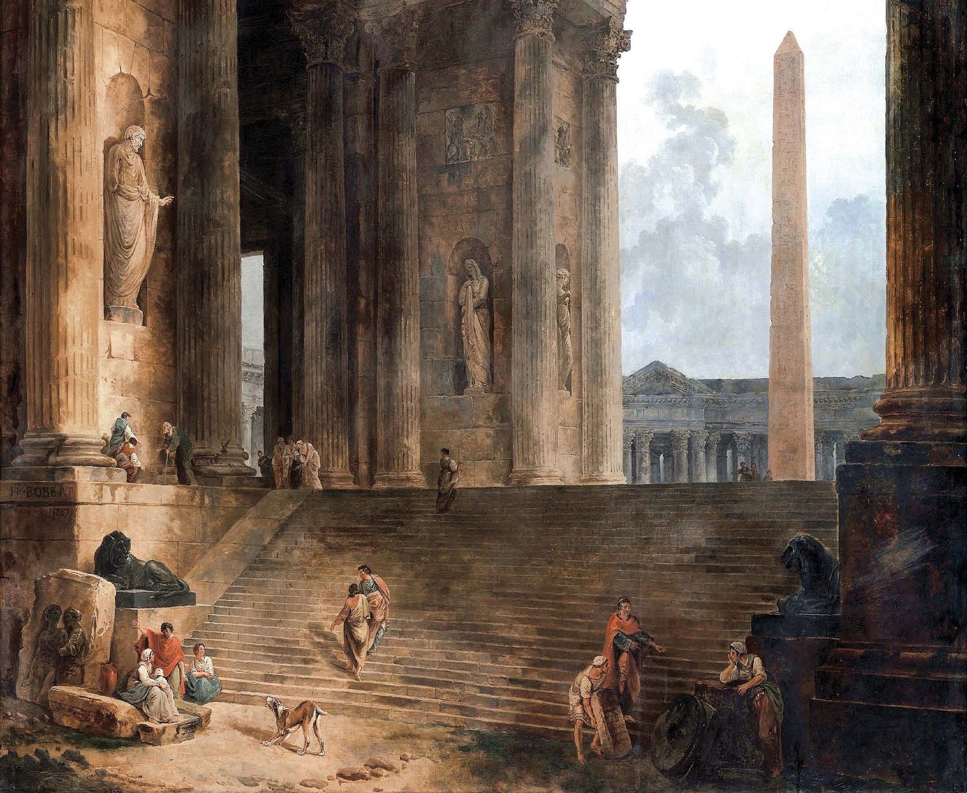 Ancient Rome Structures - Paper for Decoupage - Large Size Vintage - Decoupage Art