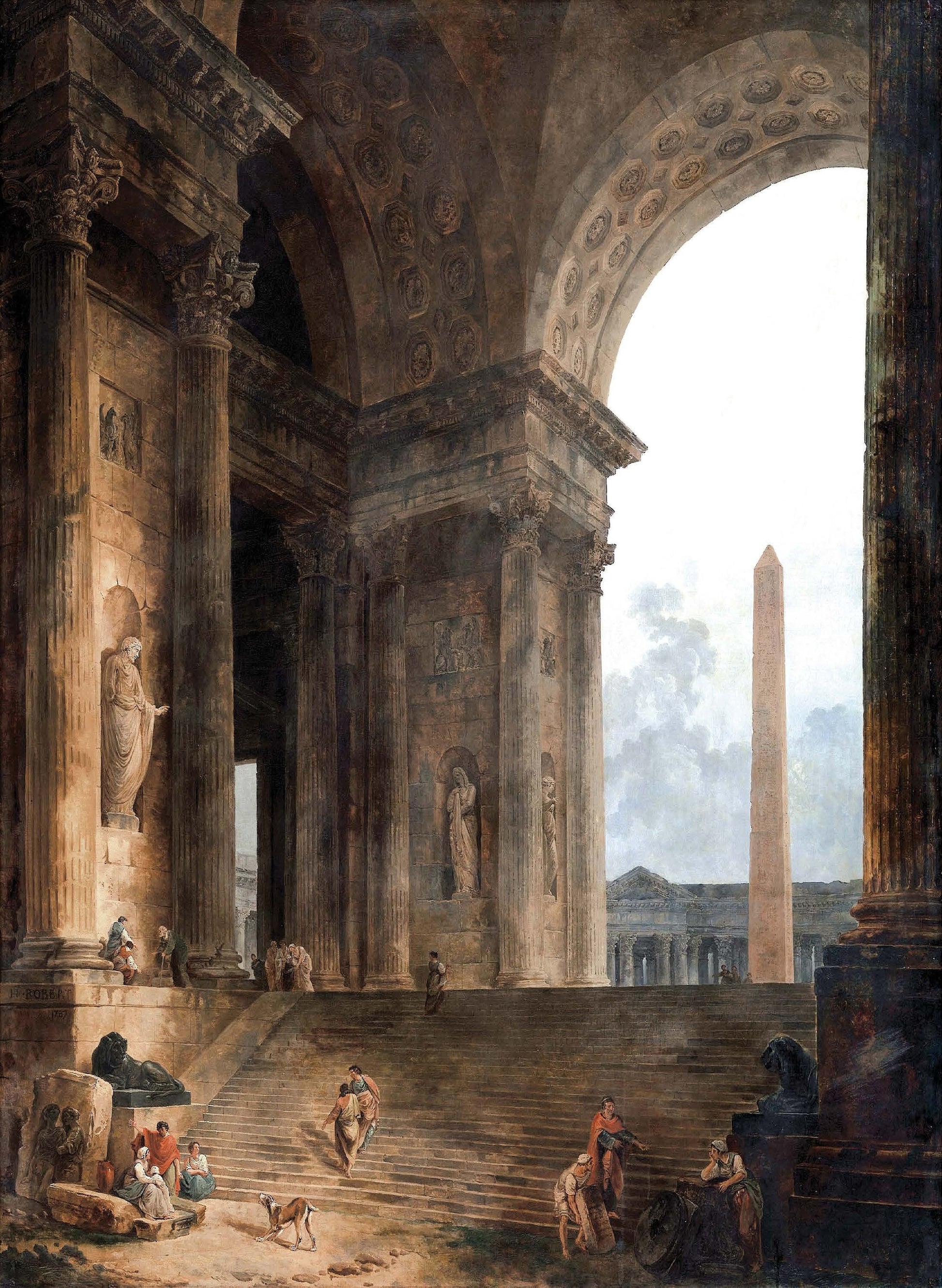 Ancient Rome Structures - Paper for Decoupage - Large Size Vintage - Decoupage Art