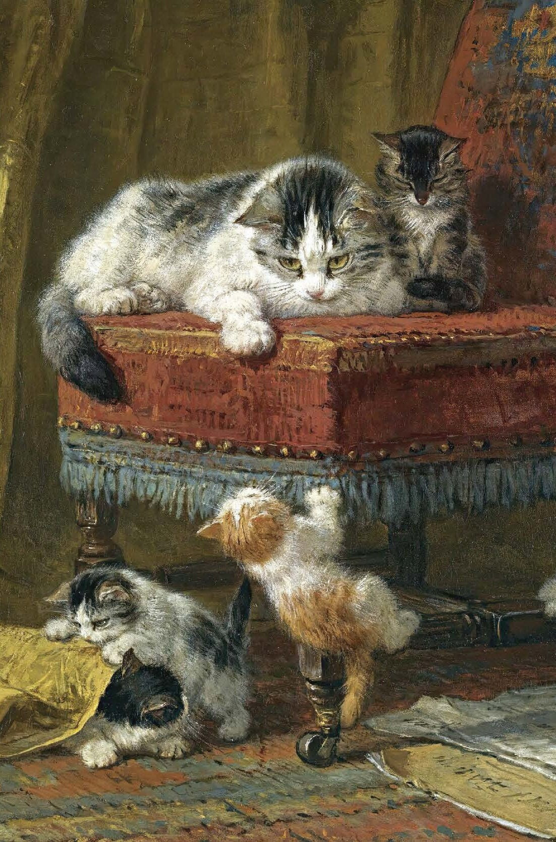 Yellow Kitten and Cat - Decoupage Paper for Furniture - Rice Paper - High Quality Decoupage [Pet Series]