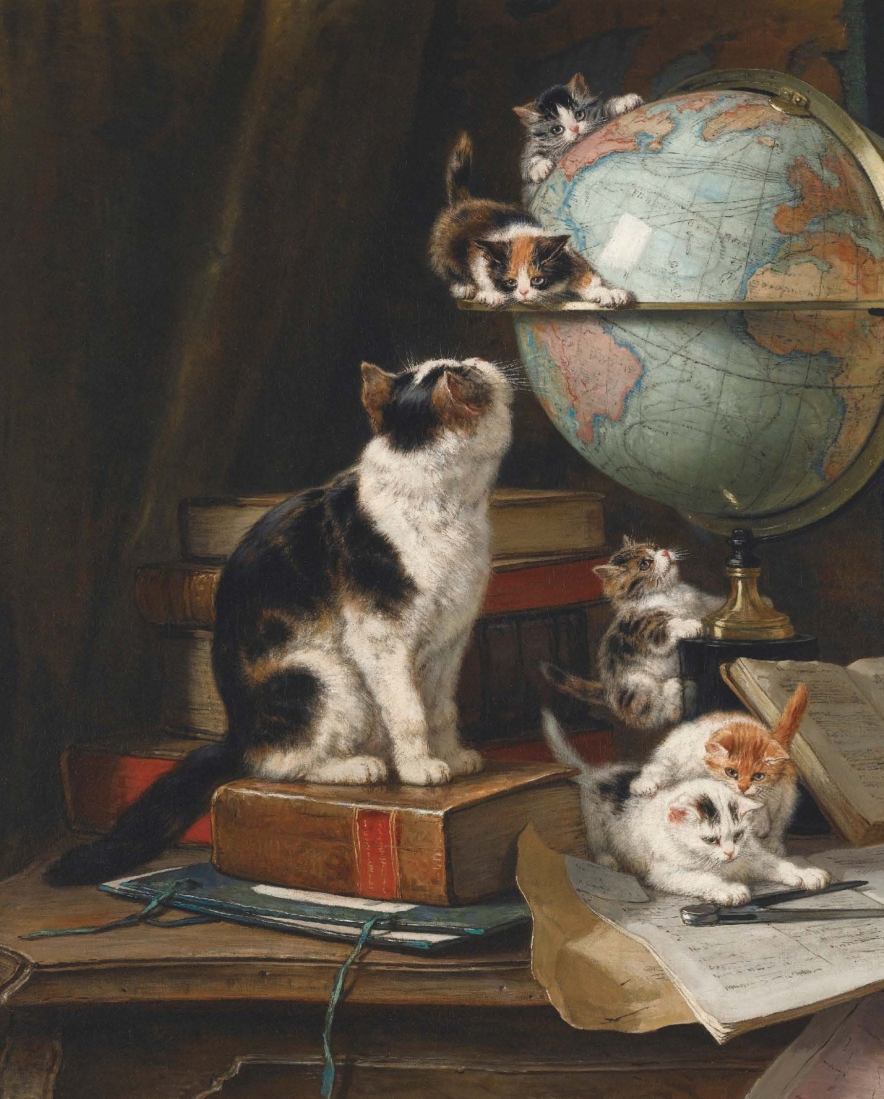 Mother Cat and Kittens - Decoupage Paper for Furniture - Rice Paper - High Quality Decoupage [Pet Series]