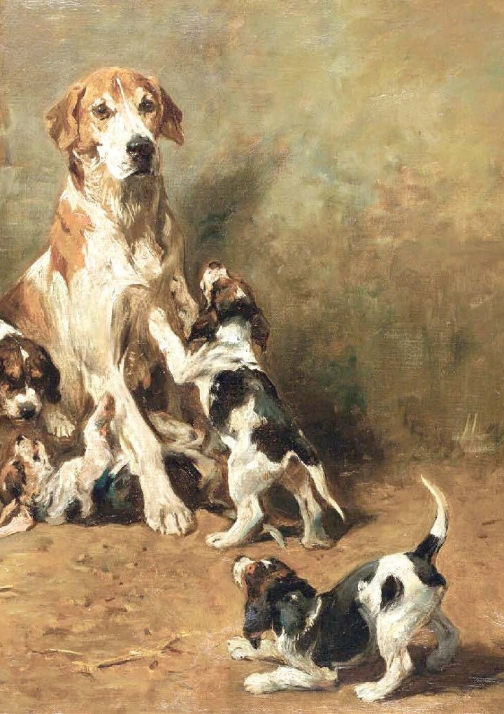 Puppies and Mother Dog - Decoupage Paper for Furniture - Rice Paper - Large Decoupage [Pet Series]