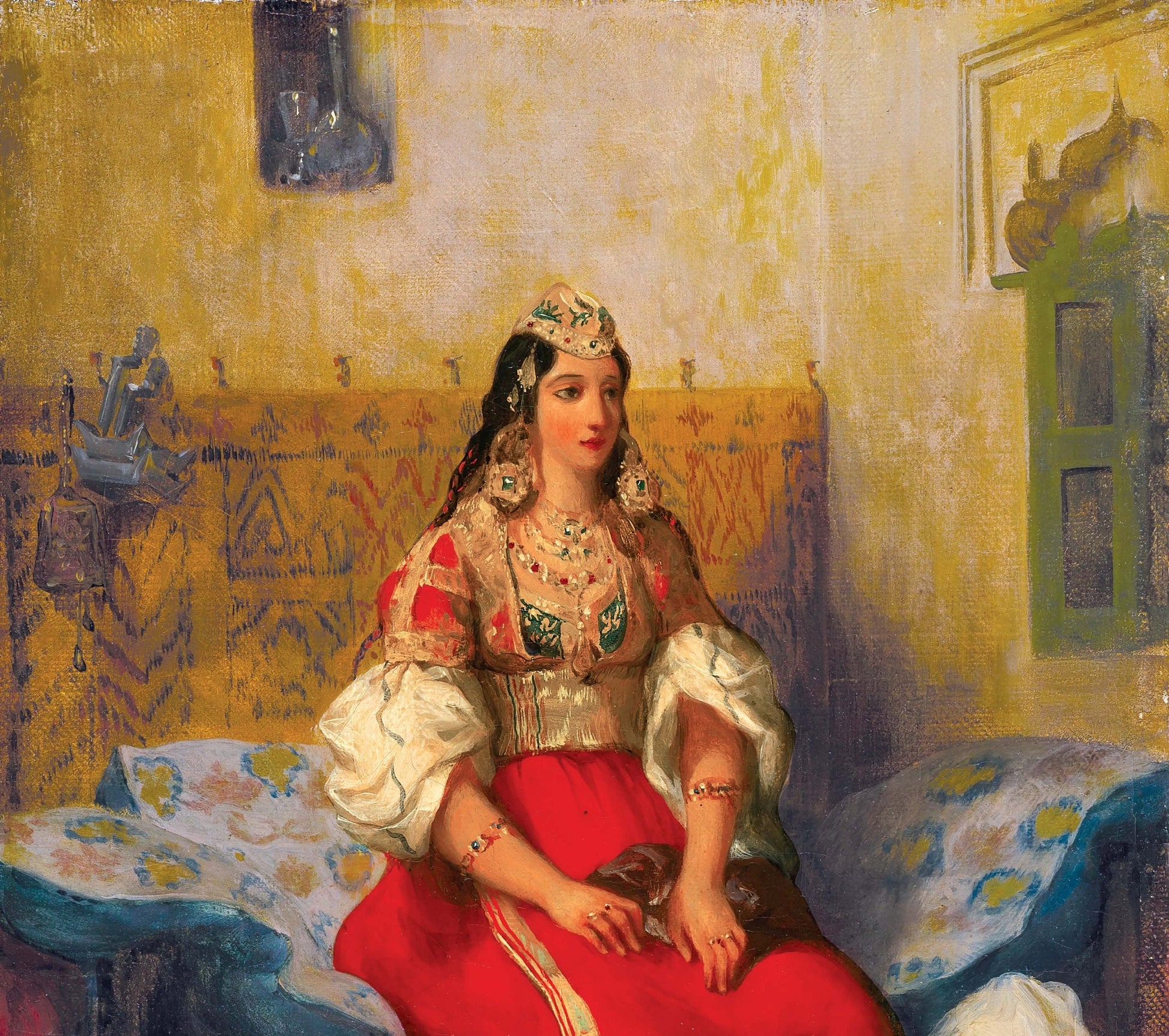 Beautiful Woman in Red Dress from East - Decoupage Paper for Furniture - Tissue Paper - Vintage Decoupage [Oriental Series]