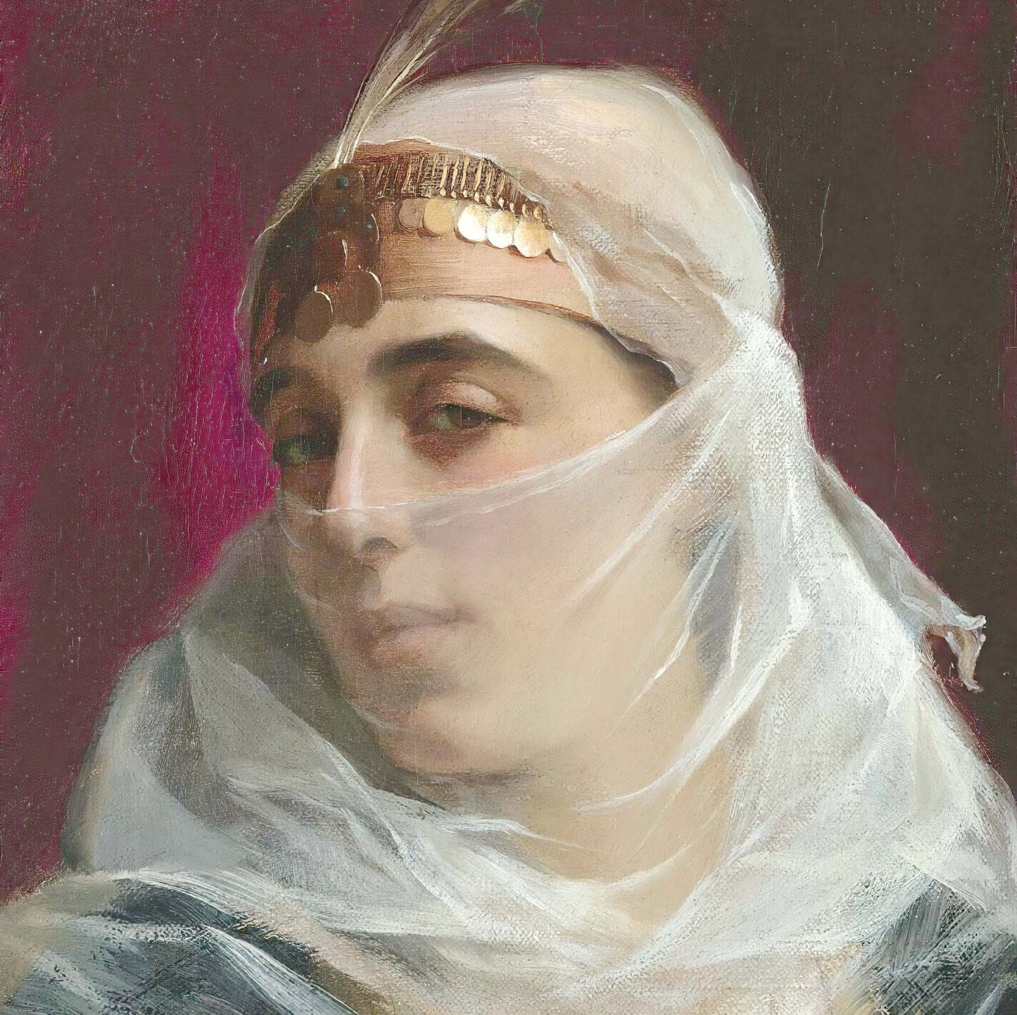 Beautiful Woman Portrait from East - Decoupage Paper for Furniture - Tissue Paper - Vintage Decoupage [Oriental Series]