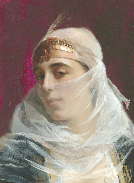 Beautiful Woman Portrait from East - Decoupage Paper for Furniture - Tissue Paper - Vintage Decoupage [Oriental Series]