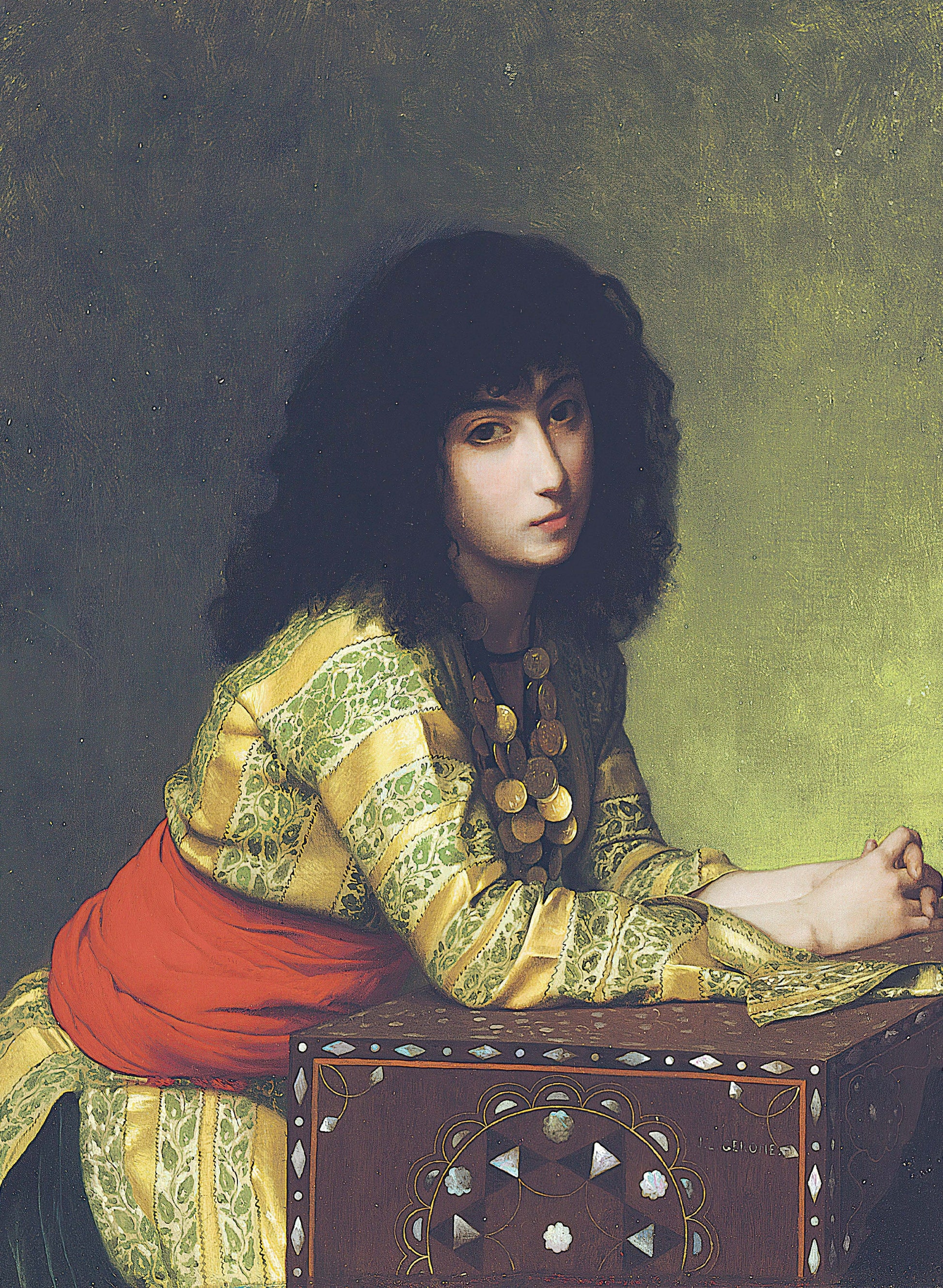 Beautiful Woman Portrait from East - Decoupage Paper for Furniture - Tissue Paper - Vintage Decoupage [Oriental Series]