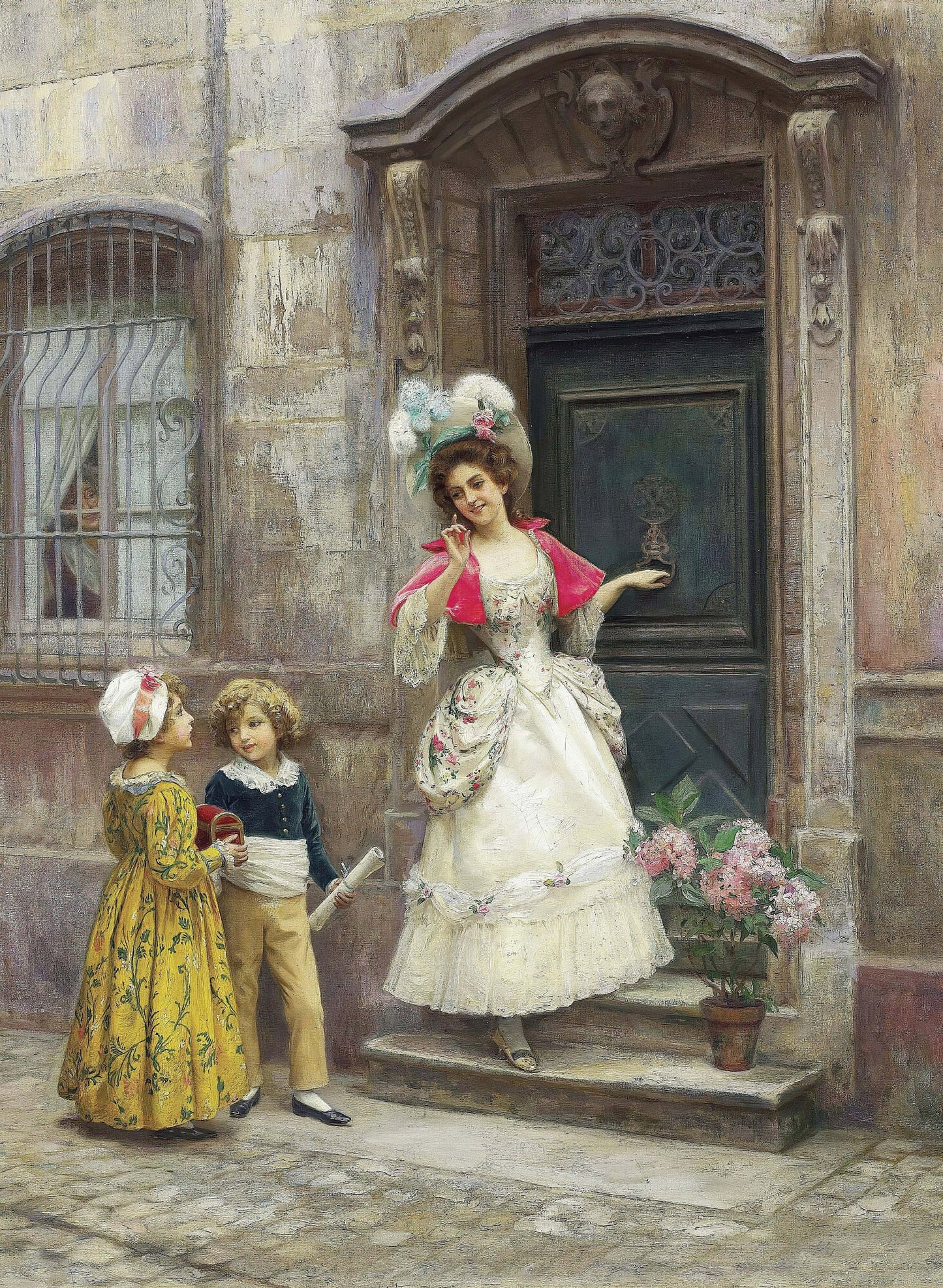Lady and Children - Victorian Era - Decoupage Paper for Furniture - Vintage Decoupage - Rice Paper for Craft [European Life Series]