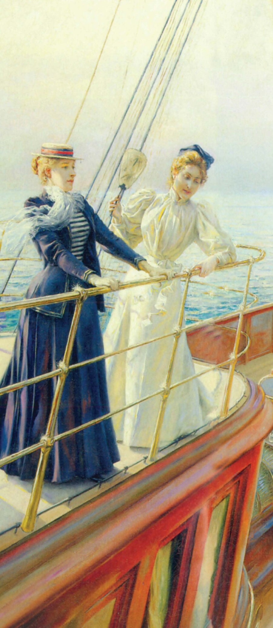 Boat Ride with Ladies - Sea - Decoupage Paper for Furniture - Vintage Decoupage - Antique [European Life Series]