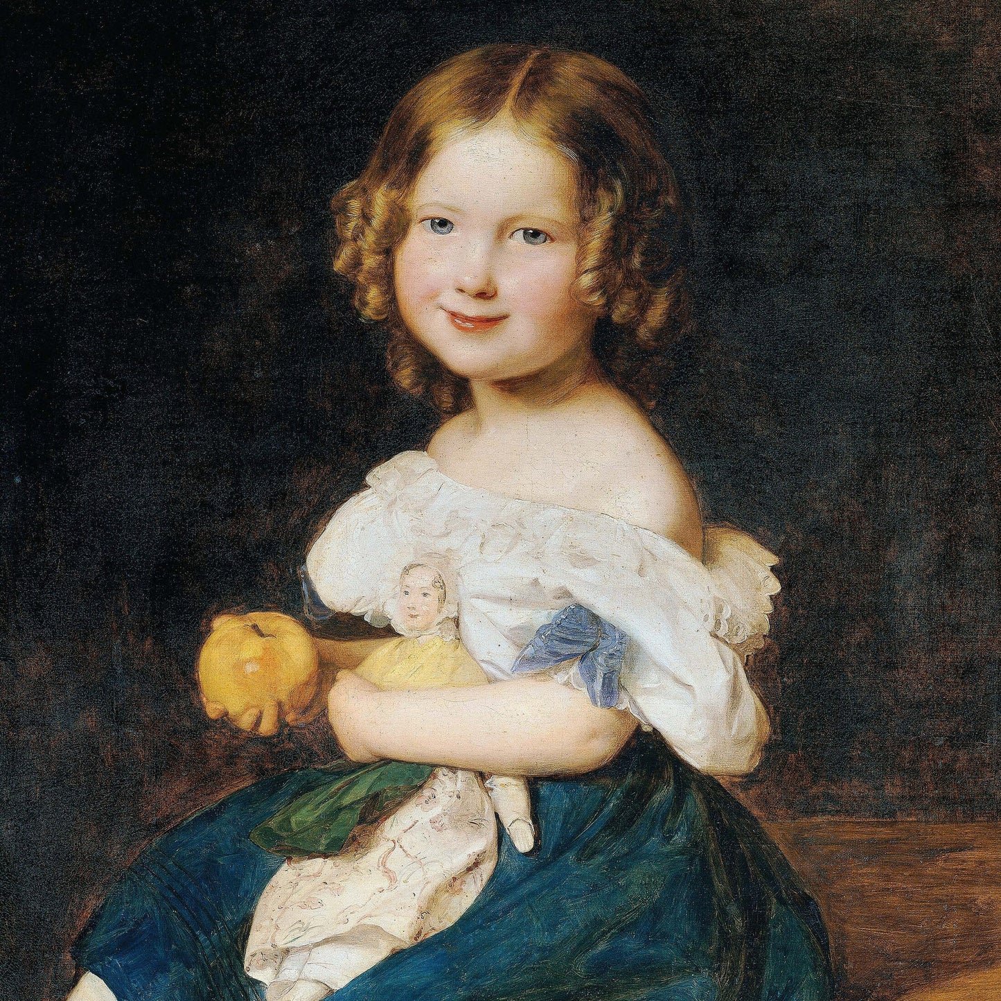 Little Girl with Doll - Large Decoupage Paper for Furniture - Vintage Decoupage - Rice Paper