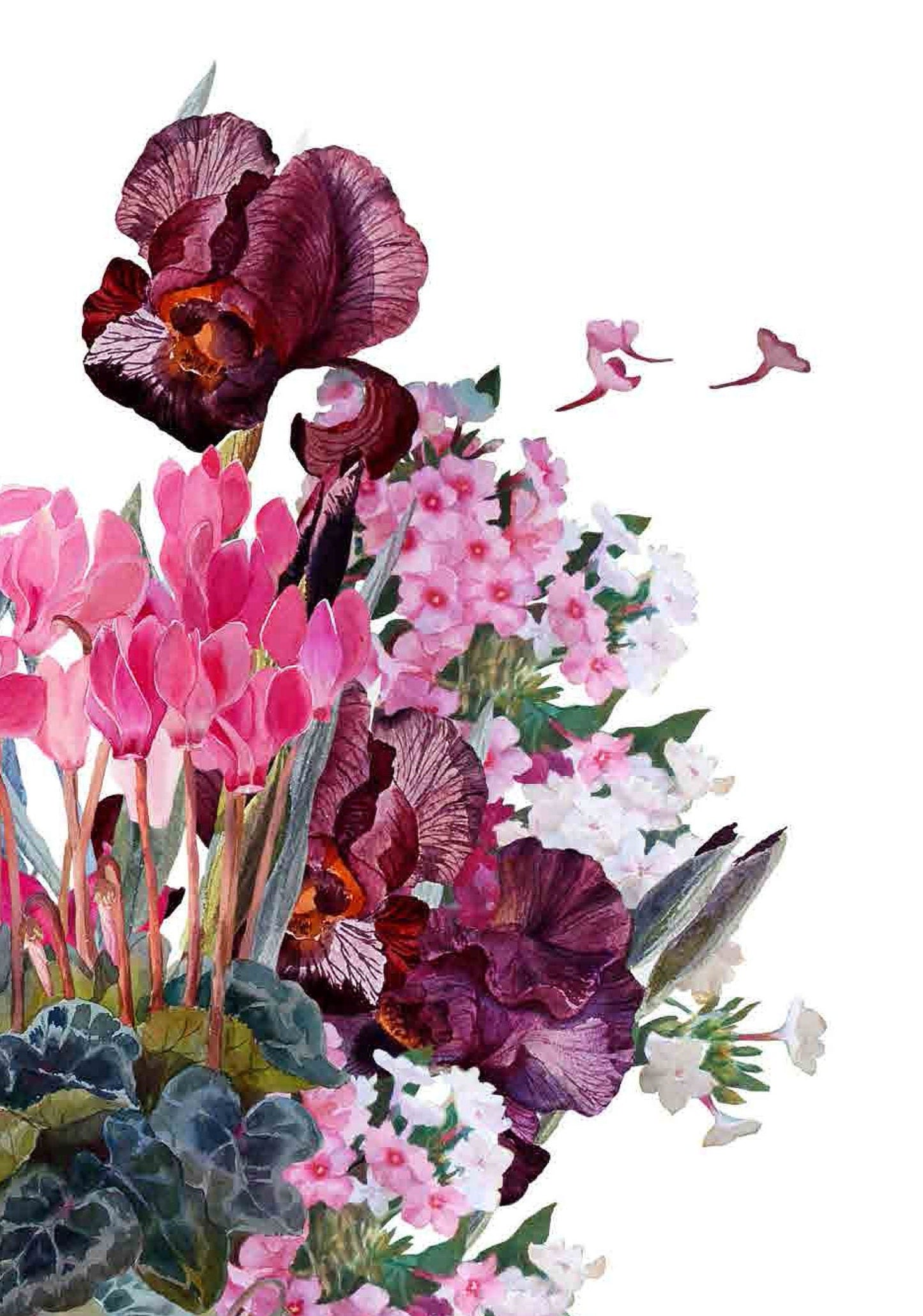 Floral Decoupage Paper – Red Antirrhinum Flowers, Furniture Craft