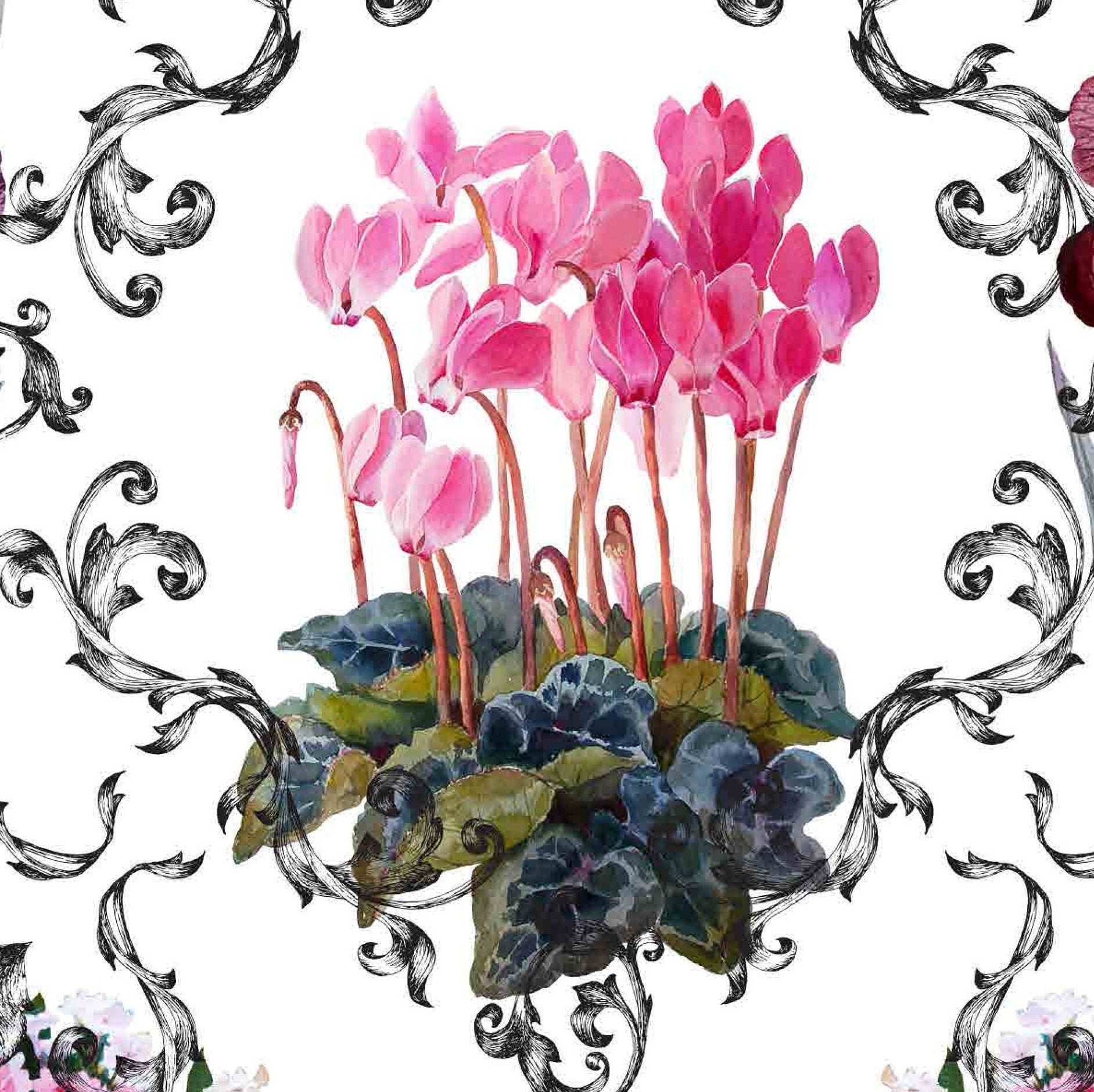Red Antirrium - Flowers - Floral Decoupage - Large Decoupage Paper for Furniture - Rice Paper for Decoupage
