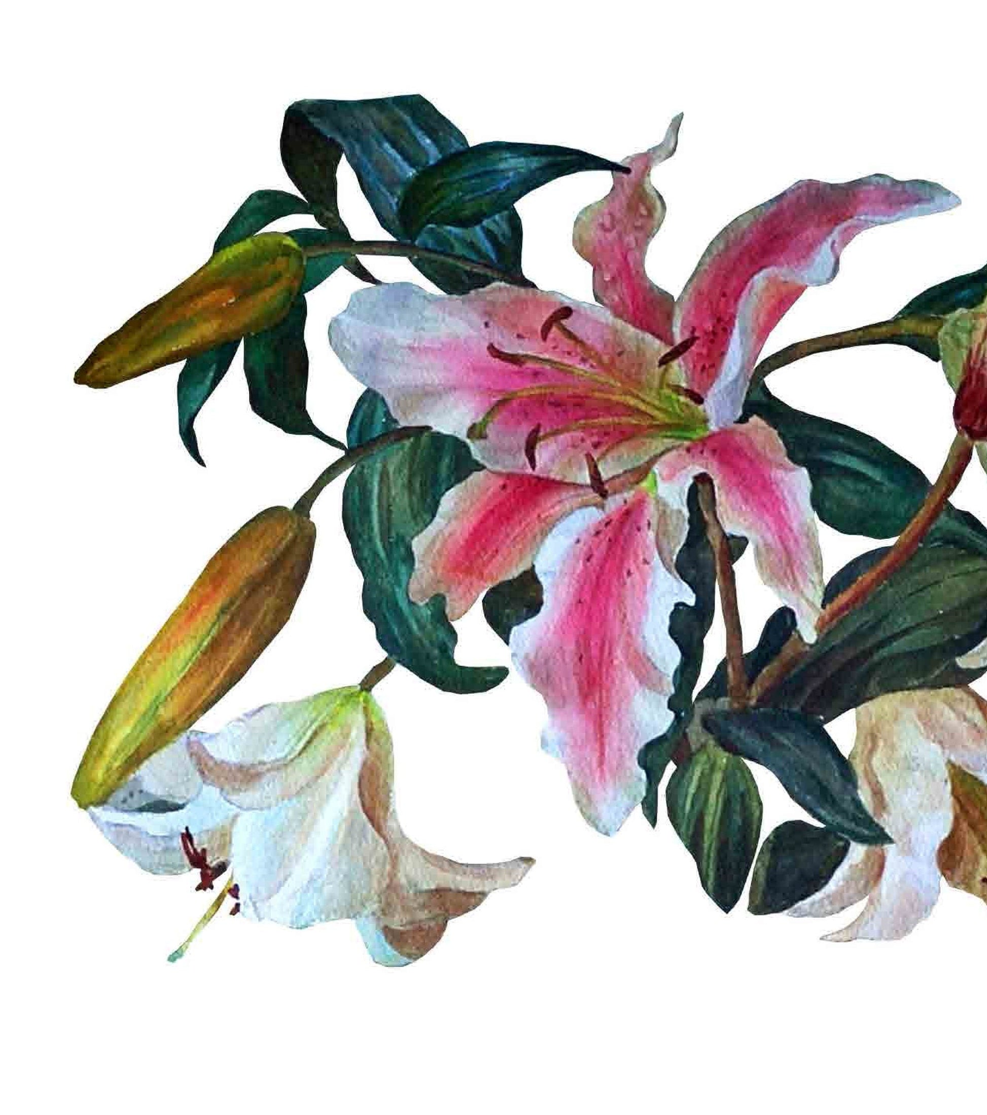 Lily Floral Decoupage Paper - Furniture Craft Rice Paper