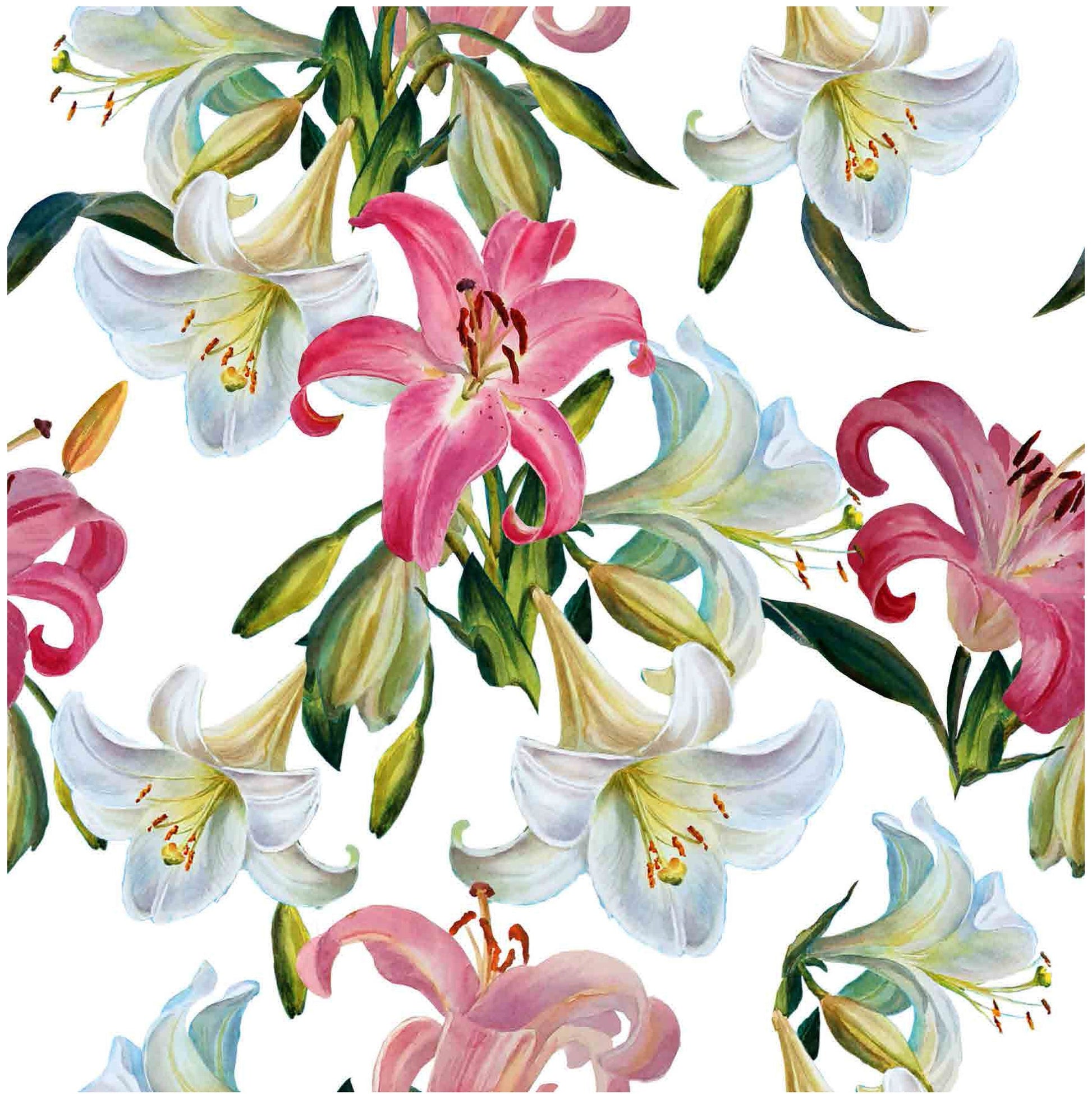 White Lily - Liliaceae - Flowers - Floral Decoupage - Large Decoupage Paper for Furniture - Rice Paper for Decoupage