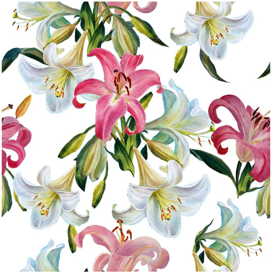 White Lily - Liliaceae - Flowers - Floral Decoupage - Large Decoupage Paper for Furniture - Rice Paper for Decoupage
