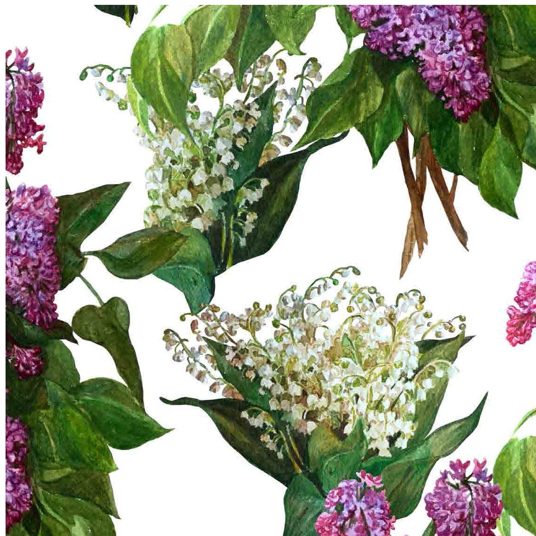 Purple Budleia - Scrophulariaceae - Flowers - Floral Decoupage - Large Decoupage Paper for Furniture - Rice Paper for Decoupage