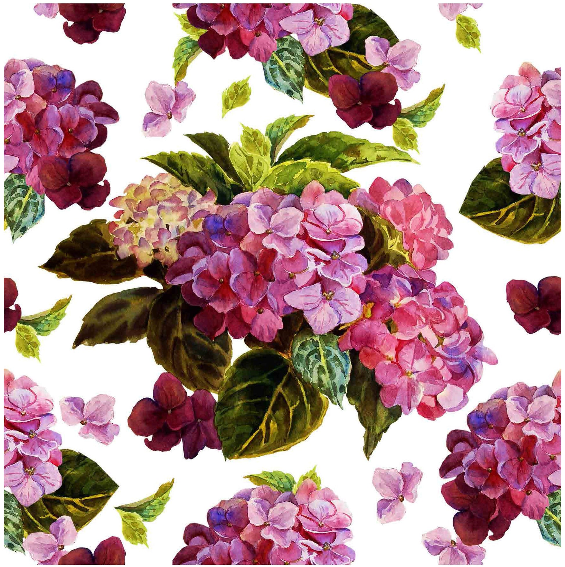 Purple Hortensia - Hydrangea - Flowers - Floral Decoupage - Large Decoupage Paper for Furniture - Rice Paper for Decoupage