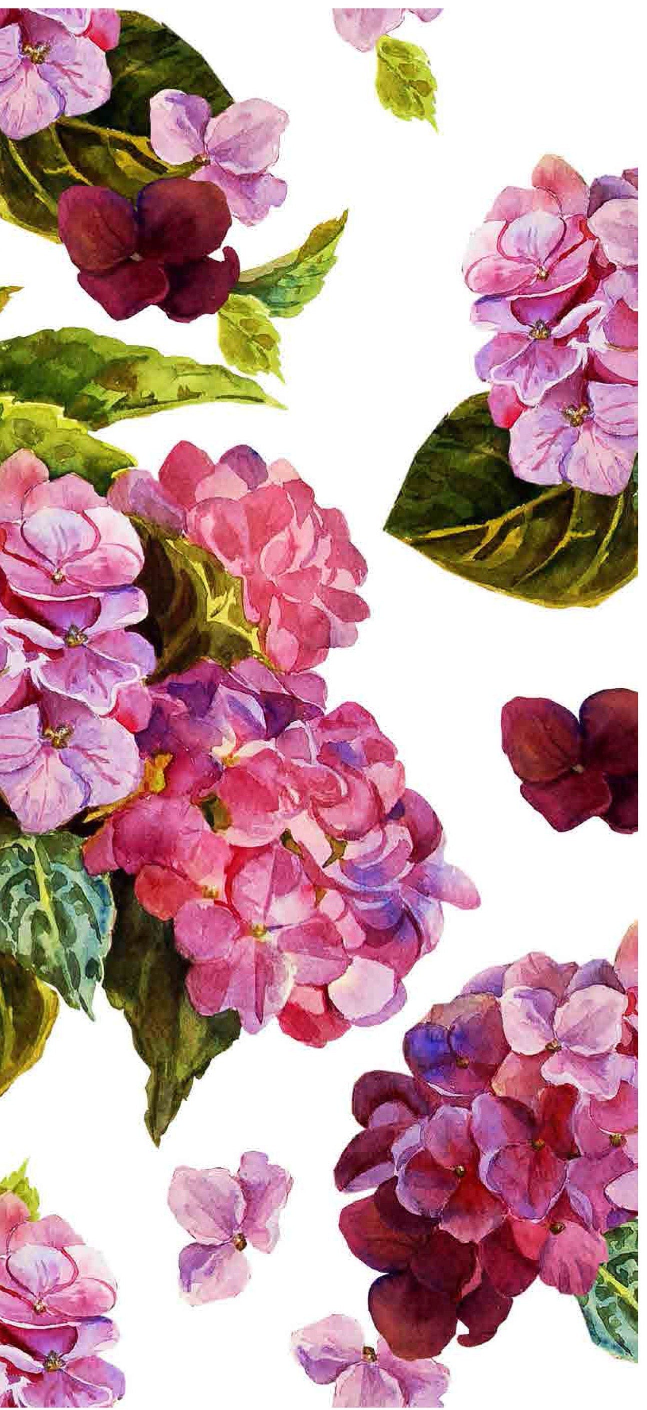 Purple Hortensia - Hydrangea - Flowers - Floral Decoupage - Large Decoupage Paper for Furniture - Rice Paper for Decoupage
