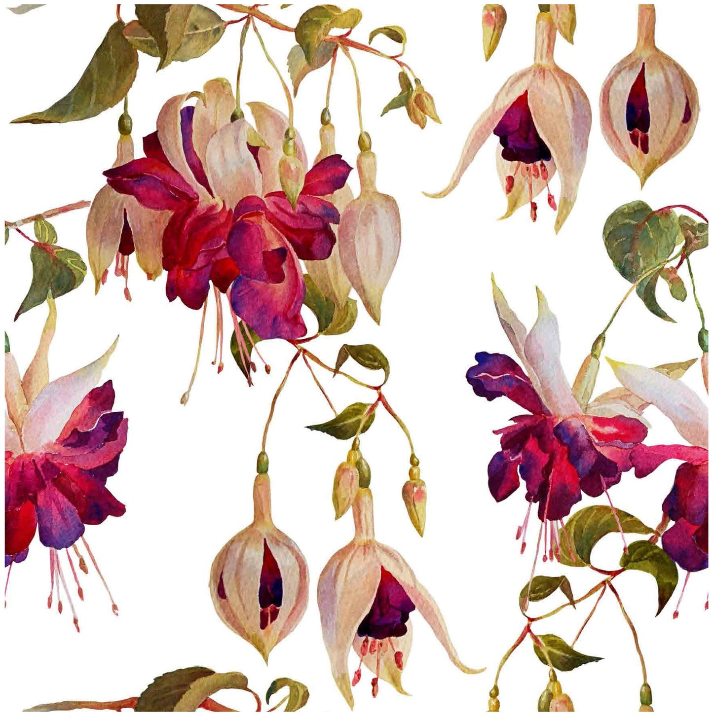 Fuchsia Hybrida - Flowers - Floral Decoupage - Large Decoupage Paper for Furniture - Rice Paper for Decoupage