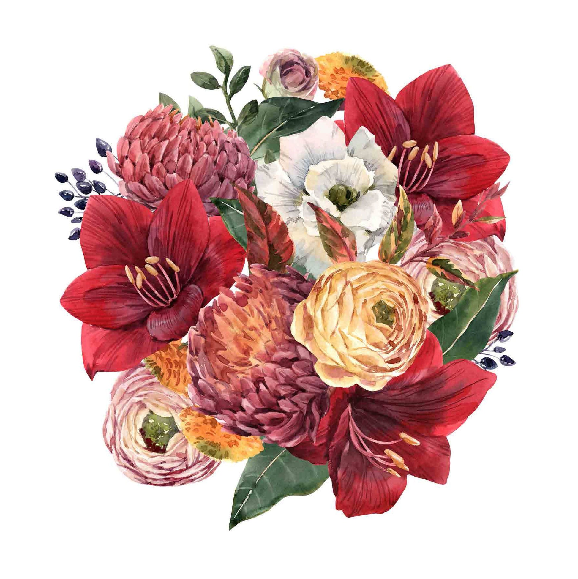 Roses - Red Lily - Flowers - Floral Decoupage - Large Decoupage Paper for Furniture - Rice Paper for Decoupage