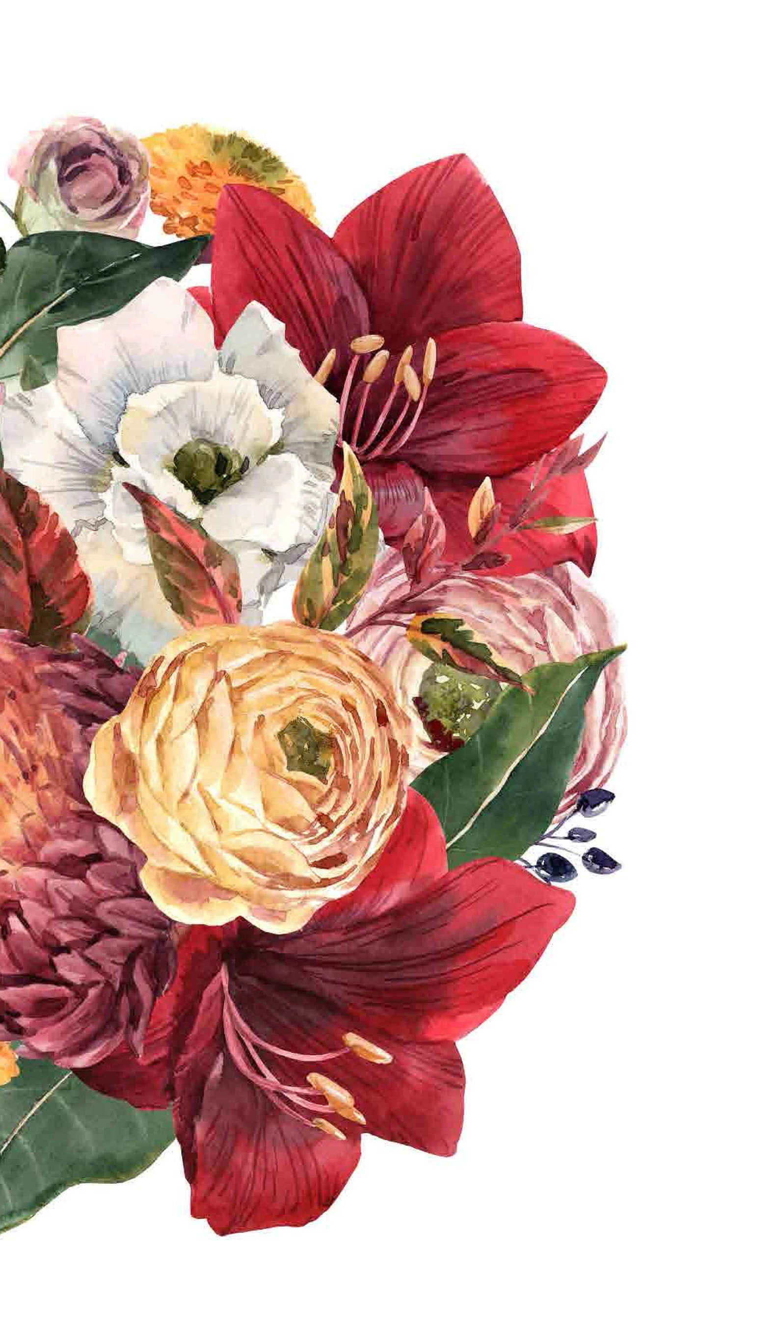 Roses - Red Lily - Flowers - Floral Decoupage - Large Decoupage Paper for Furniture - Rice Paper for Decoupage