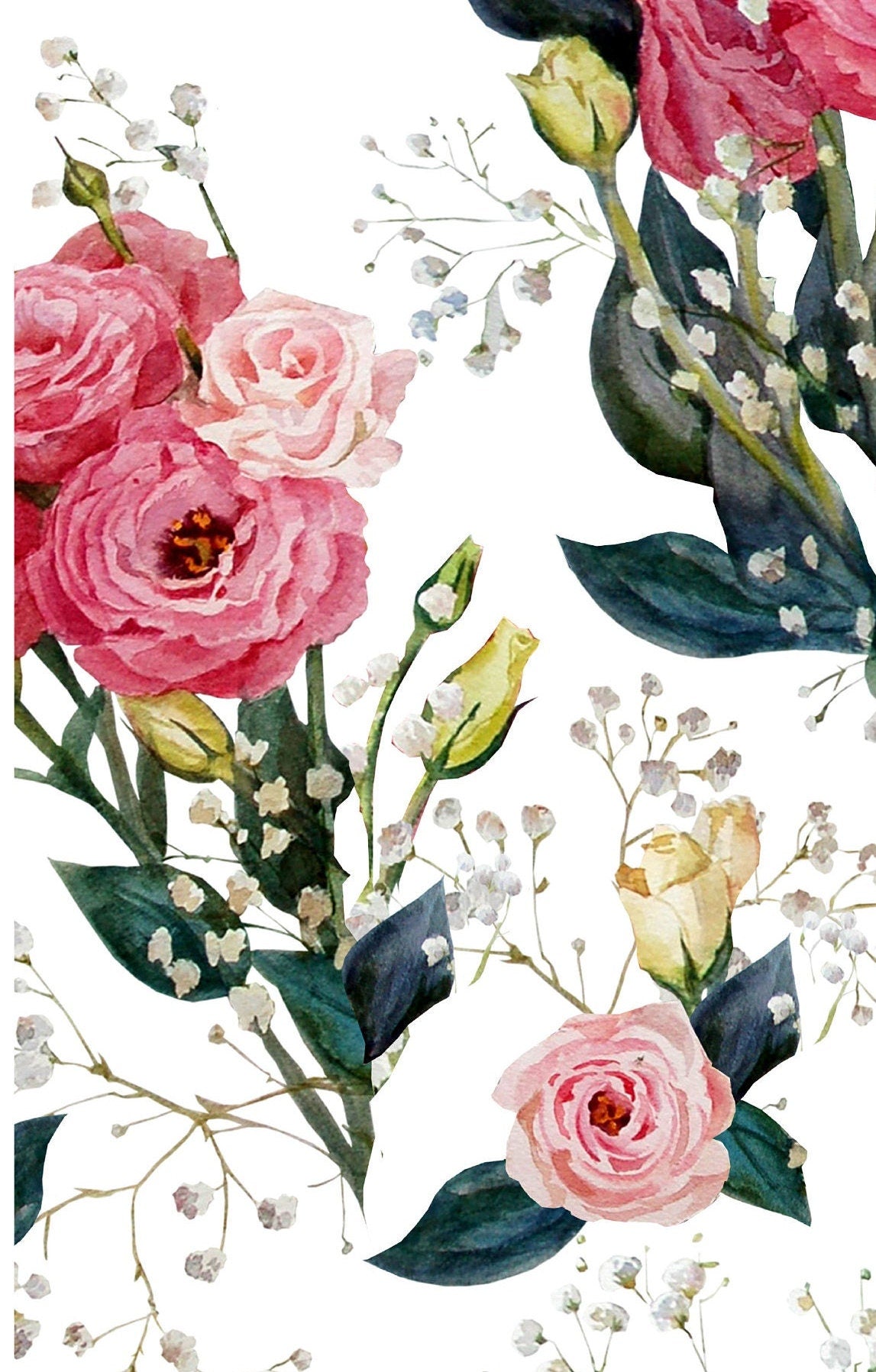 Roses - Flowers - Spring Themed - Large Decoupage Paper for Furniture - Floral Craft Paper - Wrapping Paper - Tissue Paper - Packing Paper