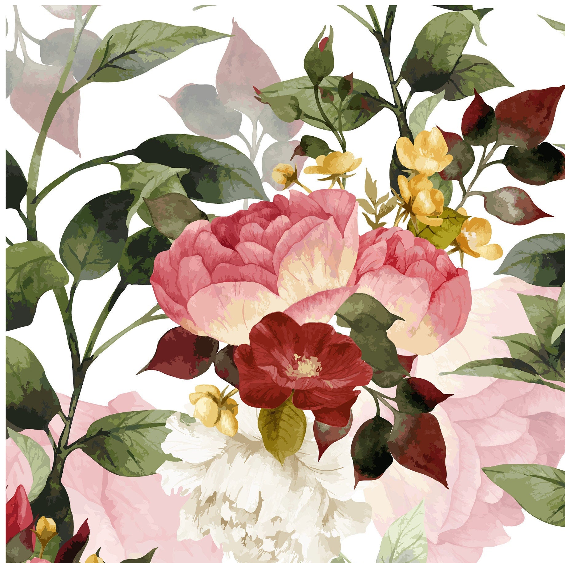 Roses - Flowers - Spring Themed - Decoupage Paper for Furniture - Floral Craft Paper - Wrapping Paper - Tissue Paper - Printed Packing Paper