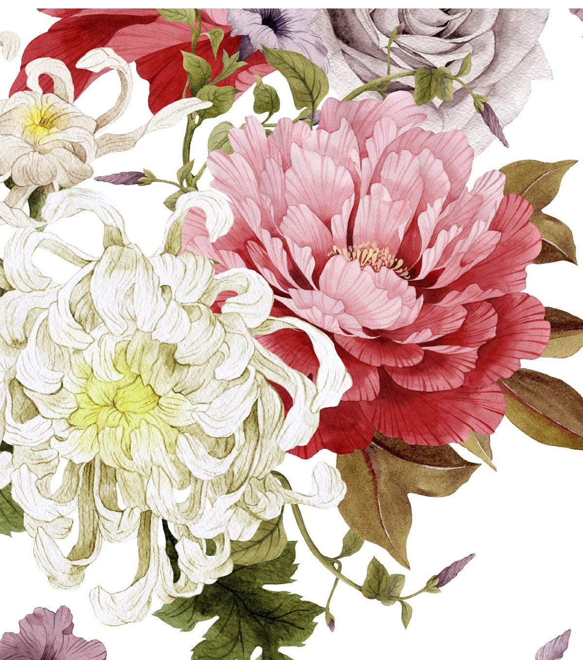 Floral Roses Decoupage Paper - Spring Craft, Furniture Art