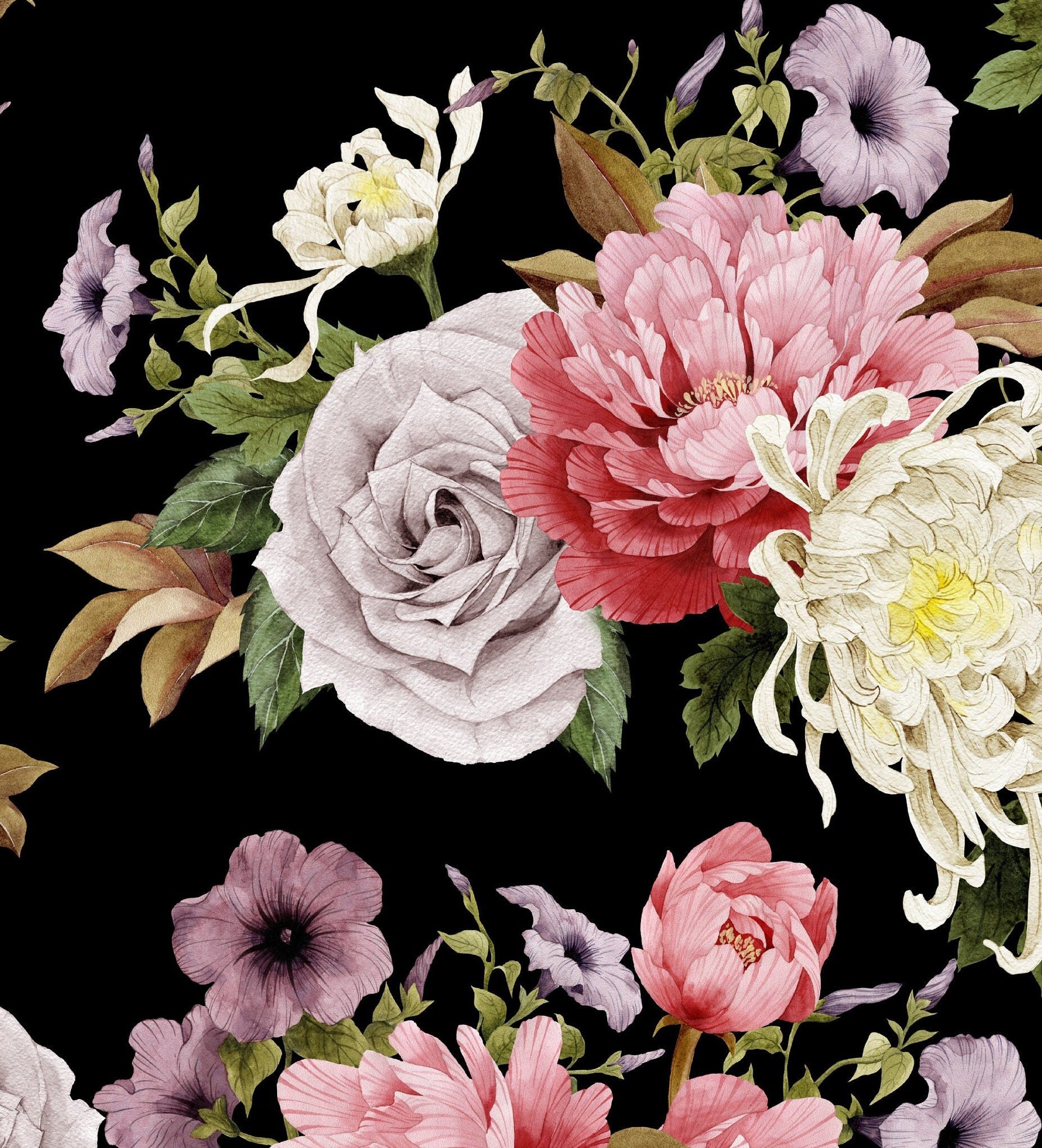 Flowers - Spring Themed - Decoupage Paper for Furniture - Floral Craft Paper - Wrapping Paper - Tissue Paper - Printed Packing Paper
