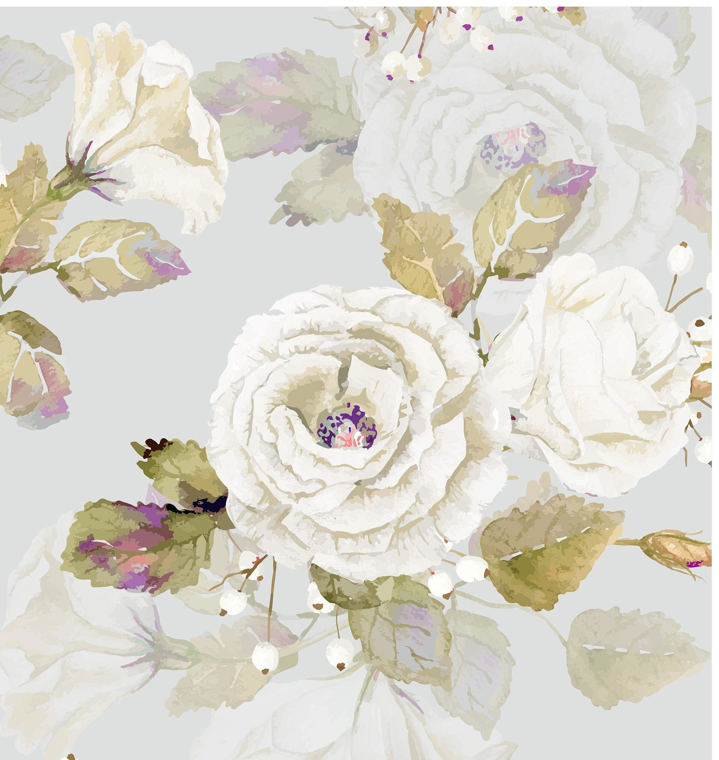 Flowers - White Roses - Decoupage Paper for Furniture - Floral Craft Paper - Wrapping Paper - Tissue Paper - Printed Packing Paper