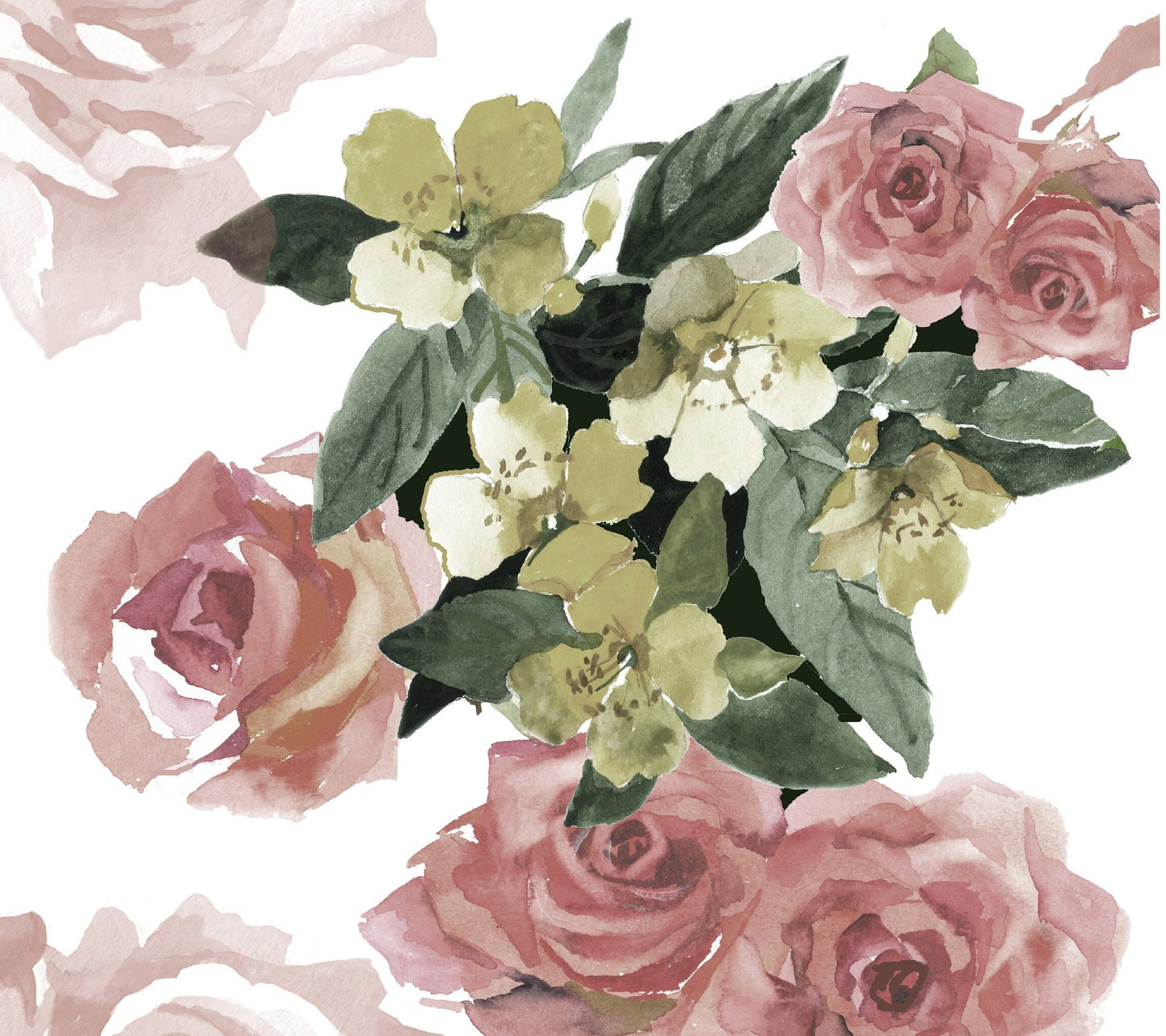 Flowers - Roses - Large Decoupage Paper for Furniture - Floral Craft Paper - Wrapping Paper - Tissue Paper - Printed Packing Paper