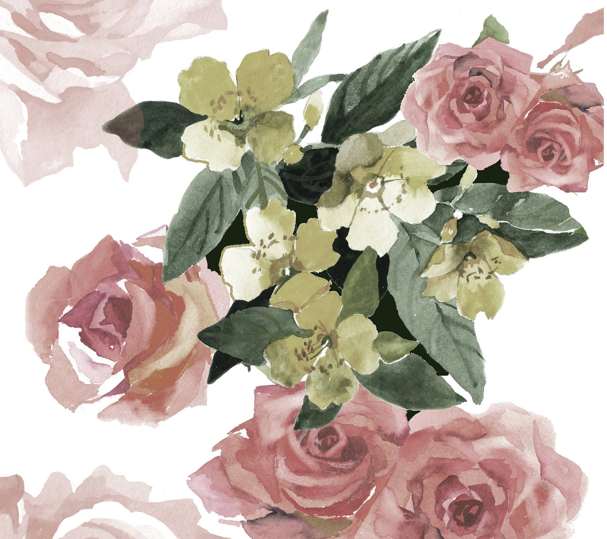Flowers - Roses - Large Decoupage Paper for Furniture - Floral Craft Paper - Wrapping Paper - Tissue Paper - Printed Packing Paper