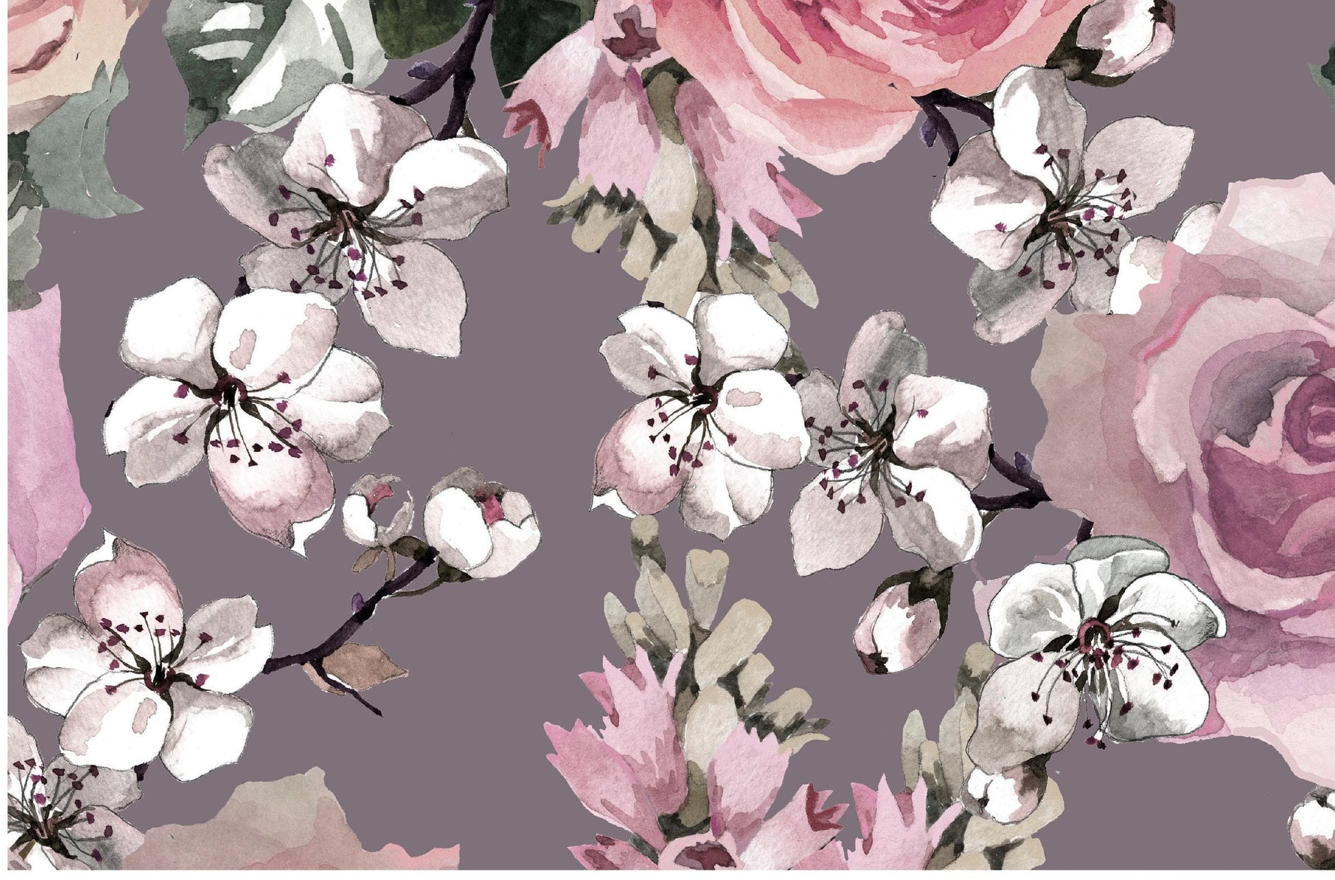 Flowers - Pink Roses - Large Decoupage Paper for Furniture - Floral Craft Paper - Wrapping Paper - Tissue Paper - Printed Packing Paper